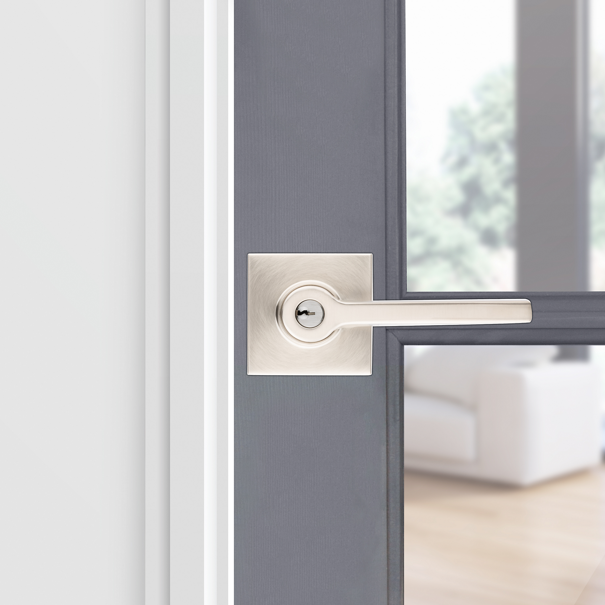 satin nickel lever