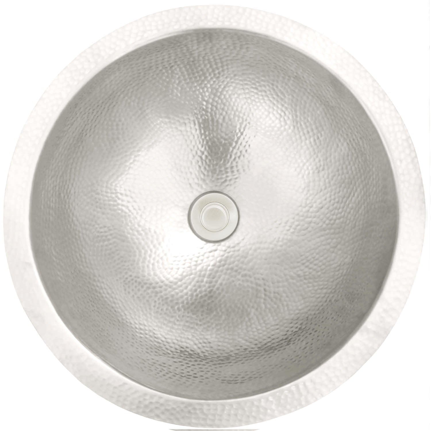 Linkasink Hammered Large Round Drop-In or Undermount Sink 16"