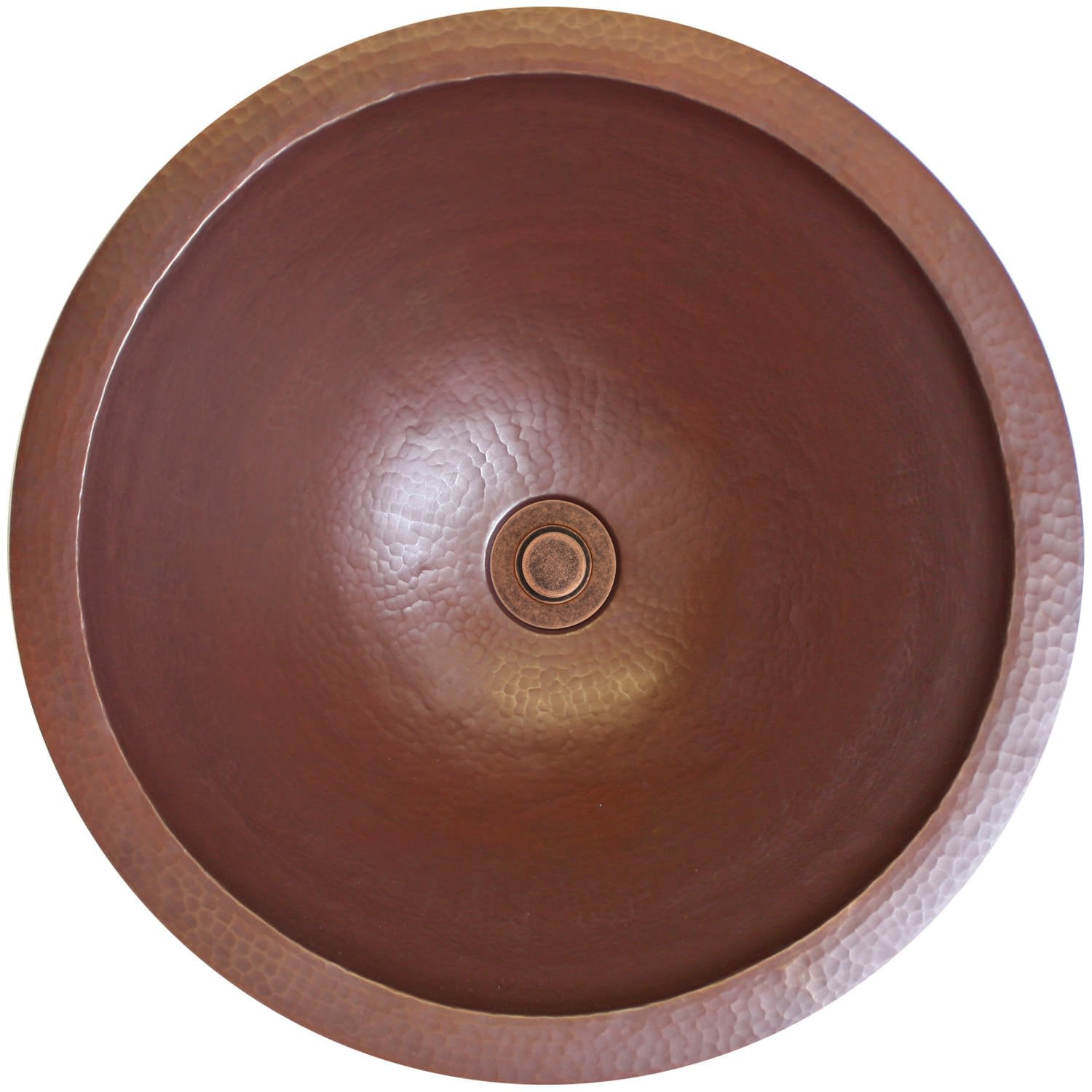 Linkasink Hammered Large Round Drop-In or Undermount Sink 16"