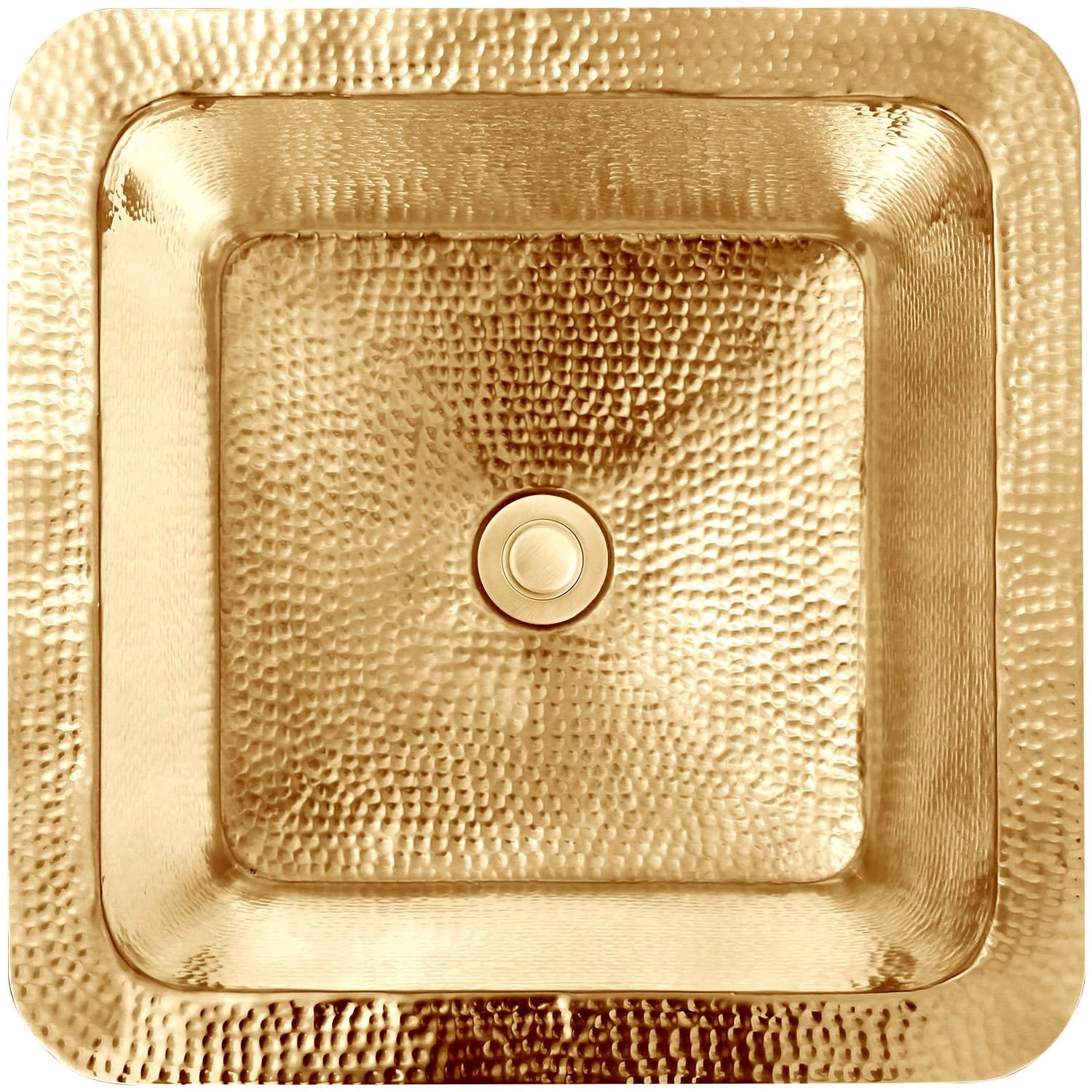Linkasink Hammered Small Square Drop-In or Undermount Sink 16.25"