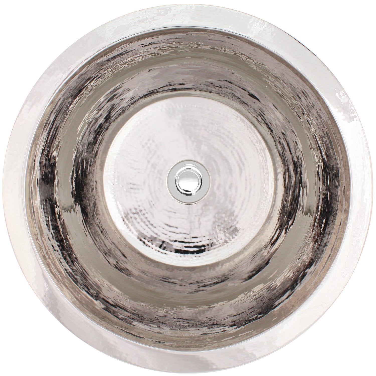 Linkasink Hammered Small Round Flat Bottom Bar/Utility Sink 16"