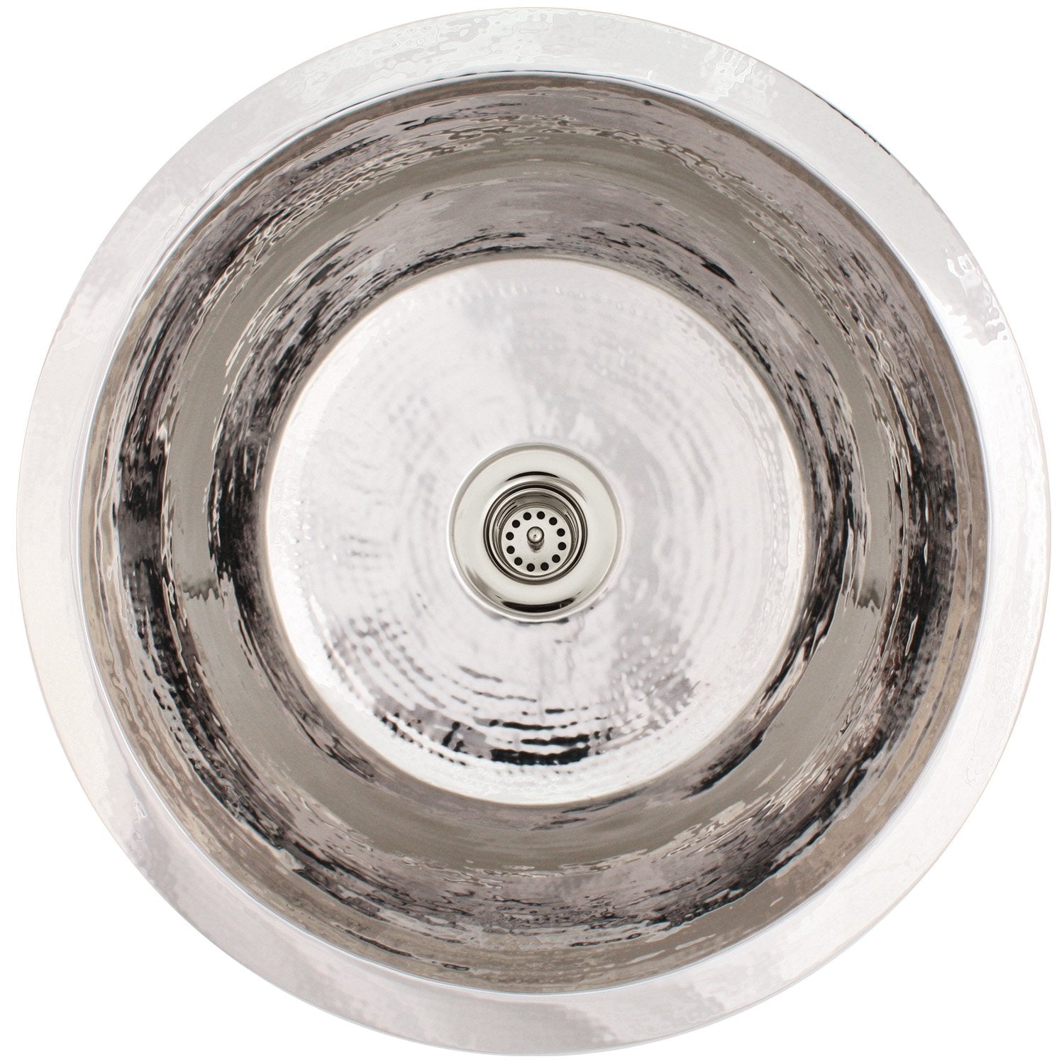 Linkasink Hammered Small Round Flat Bottom Bar/Utility Sink 16"