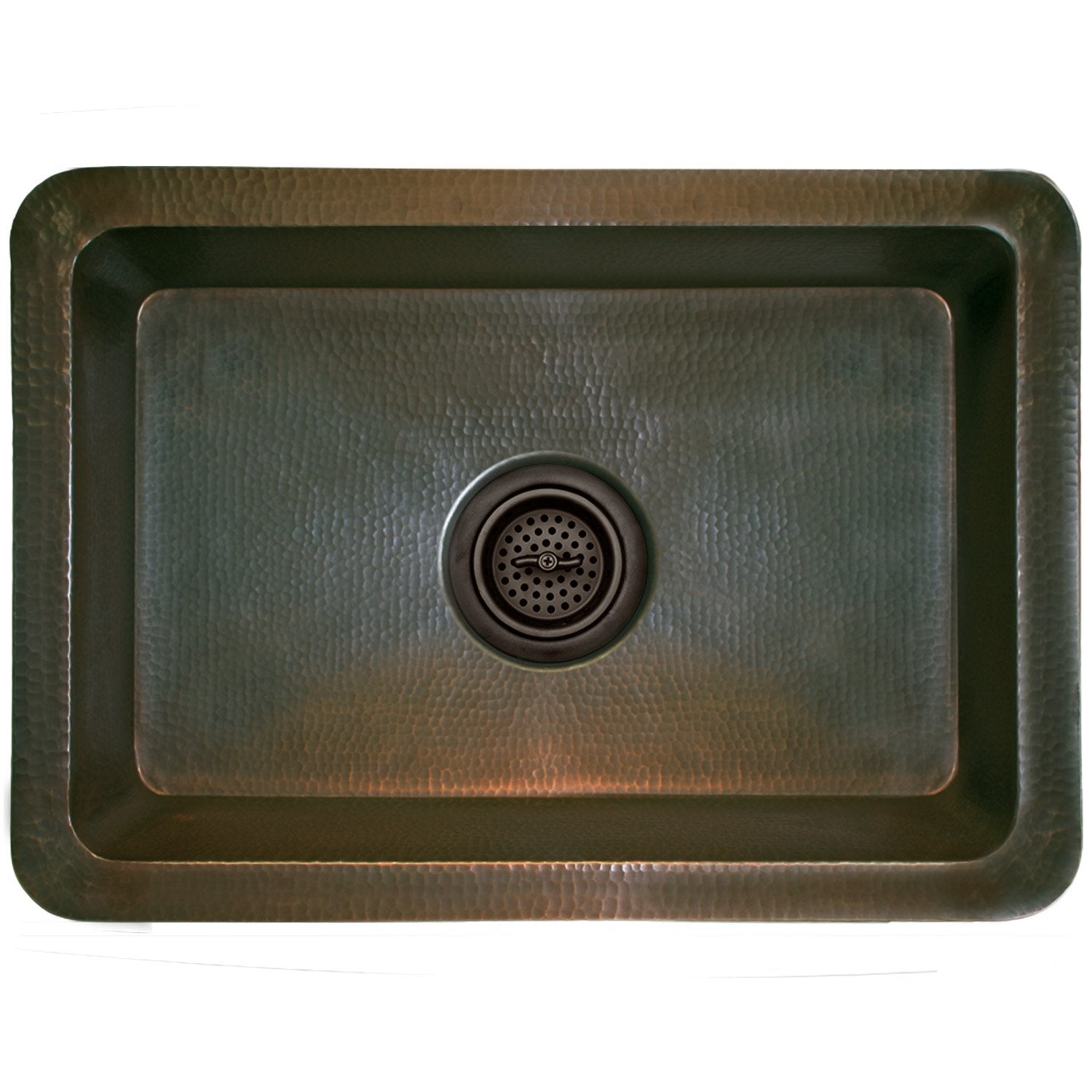Linkasink Hammered Rectangular Box Drop-In or Undermount Sink 20"