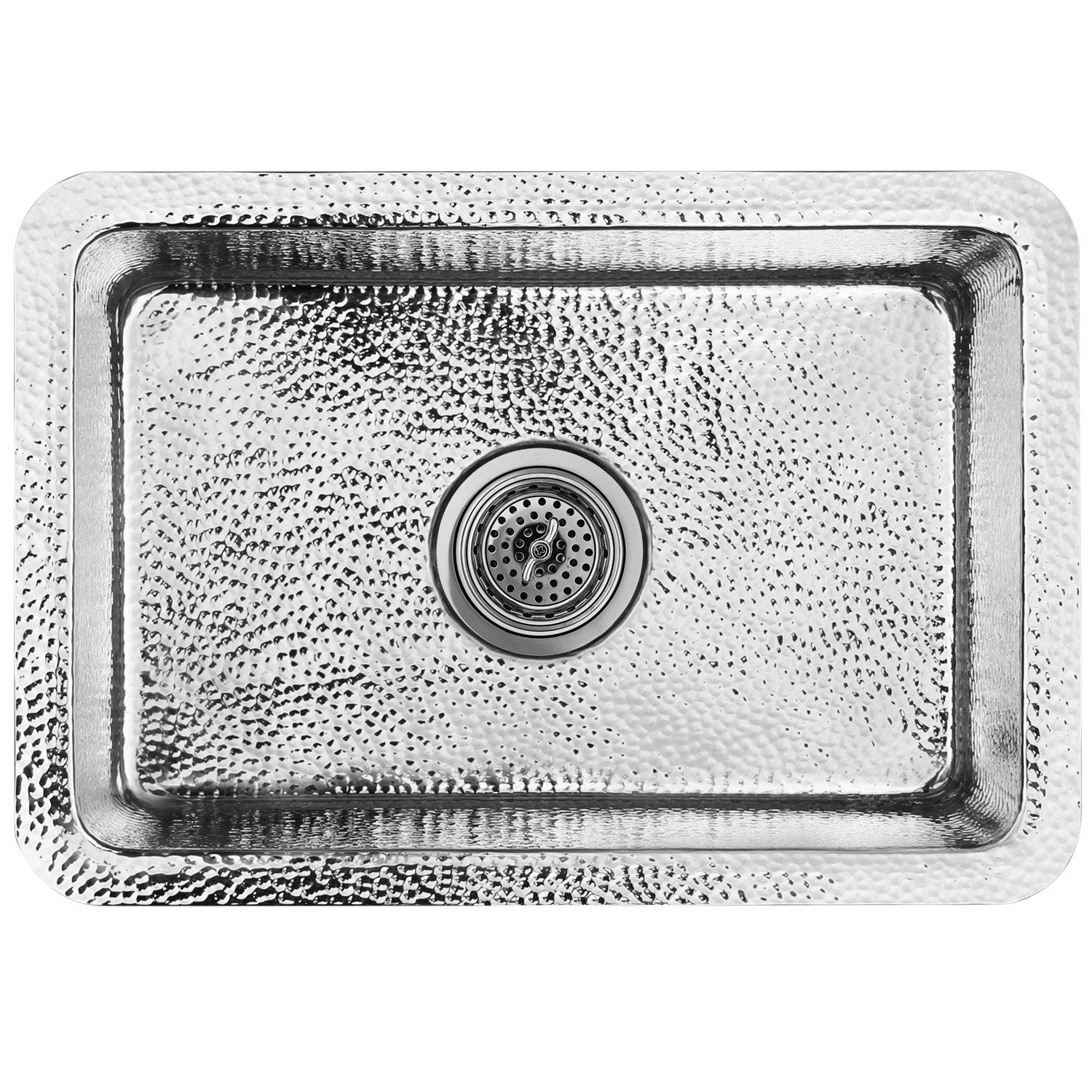 Linkasink Hammered Rectangular Box Drop-In or Undermount Sink 20"