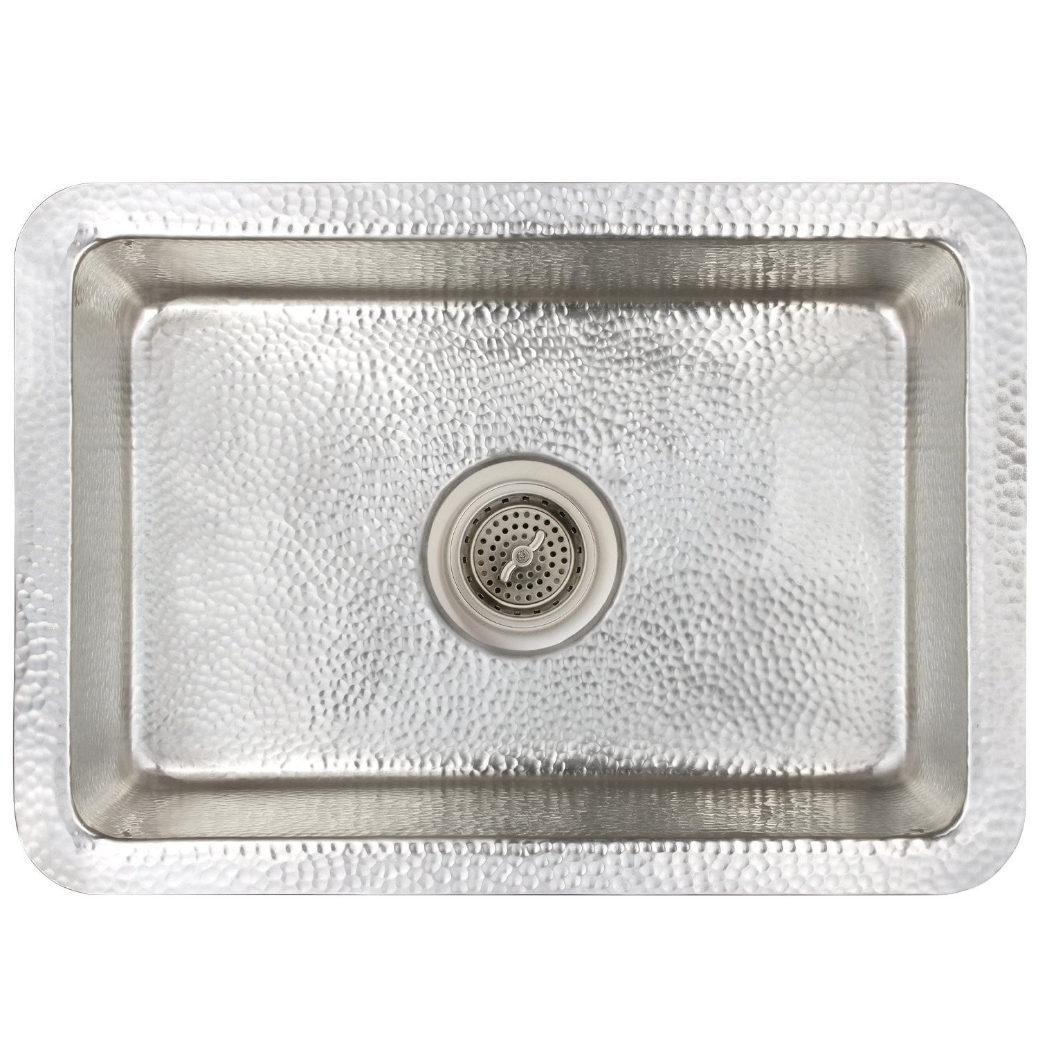 Linkasink Hammered Rectangular Box Drop-In or Undermount Sink 20"