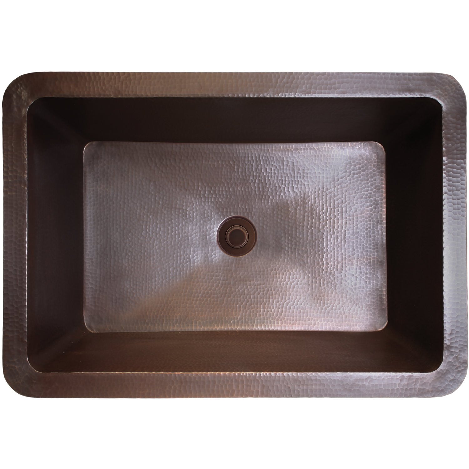 Linkasink Hammered Rectangular Box Drop-In or Undermount Sink 20"