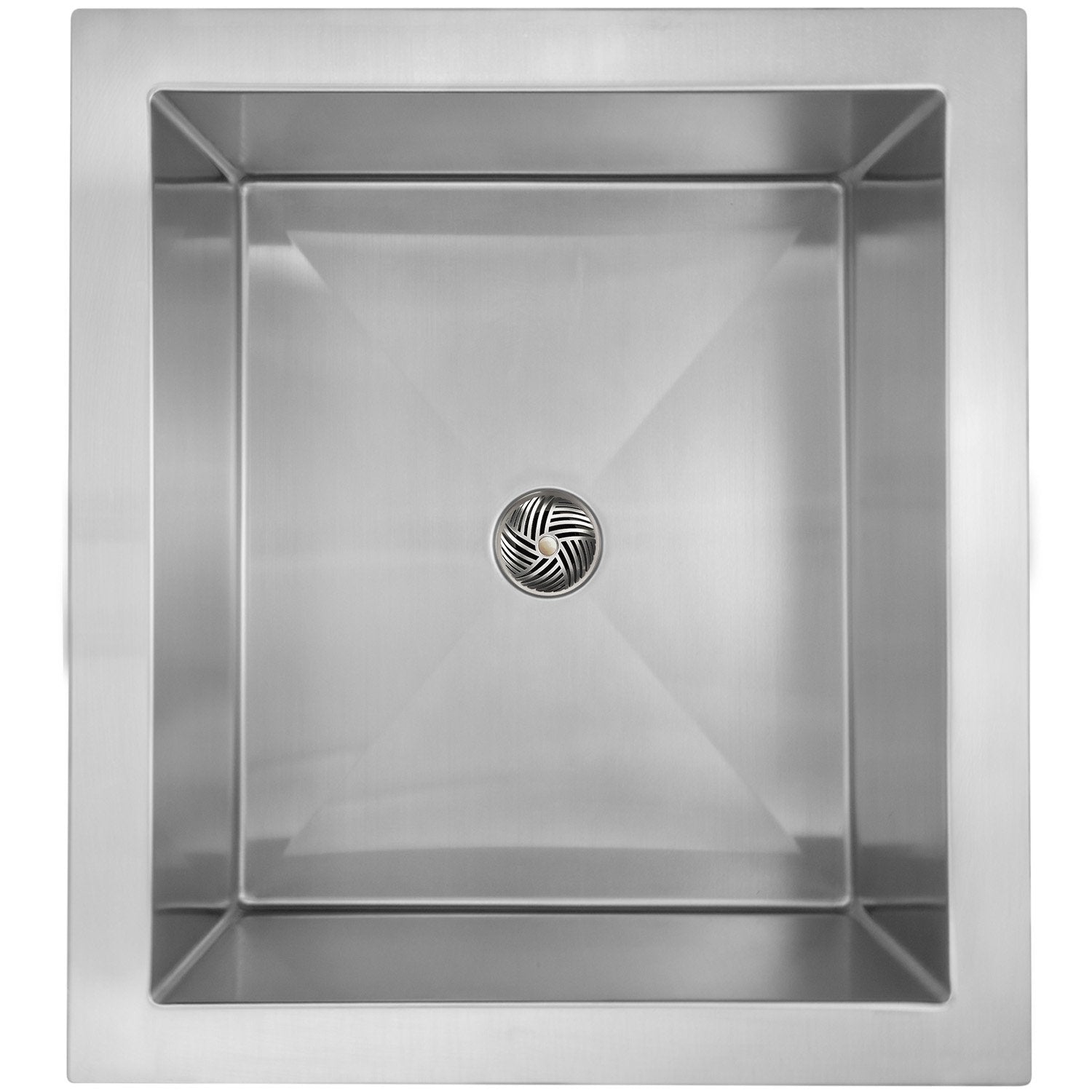 Linkasink Smooth Inset Apron Front Bar Undermount Sink 18" - Stainless Steel