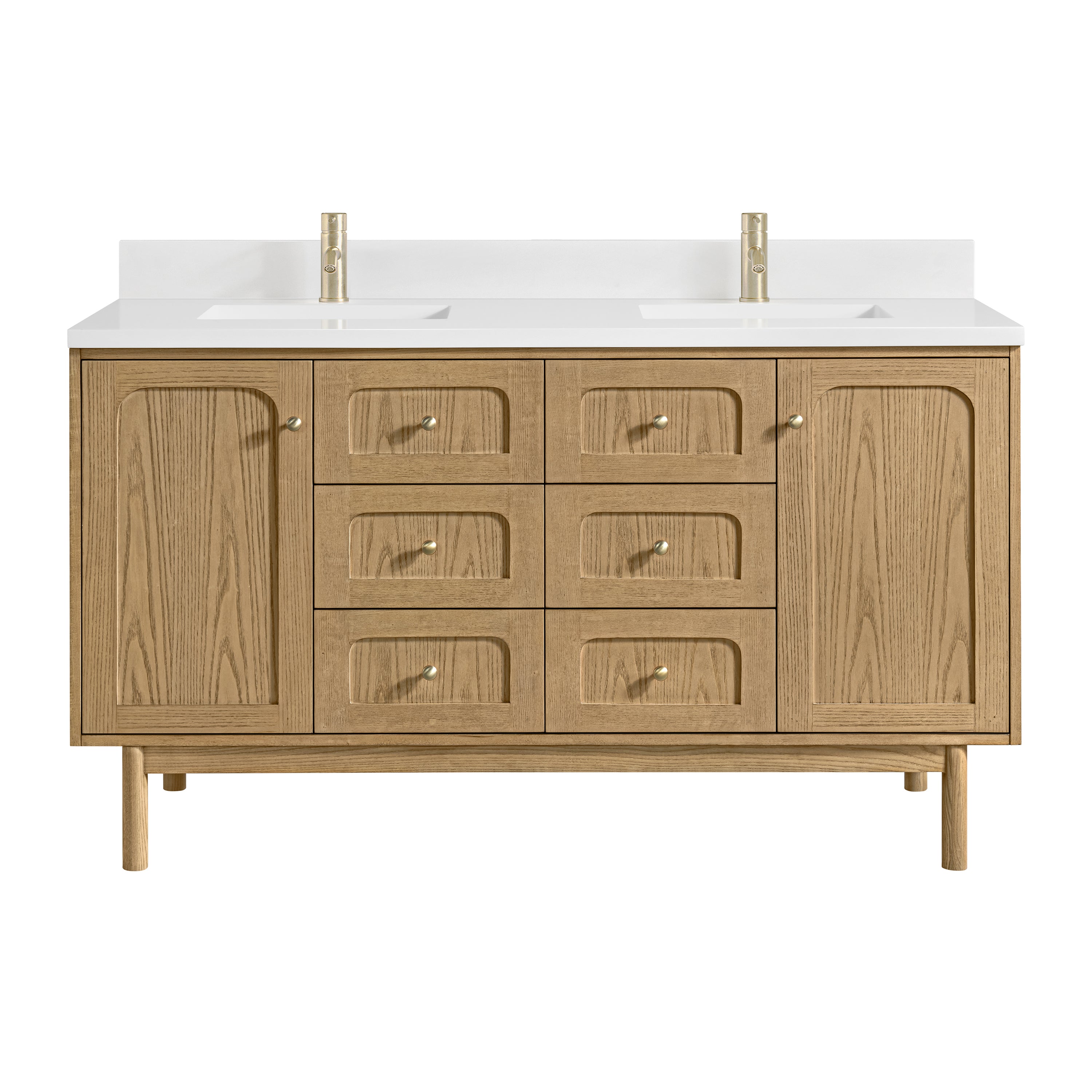 James Martin Vanities Laurent 60" Double Vanity - Light Natural Oak