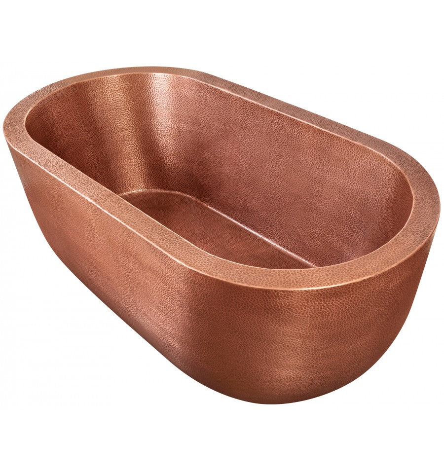 antique copper hammered tub