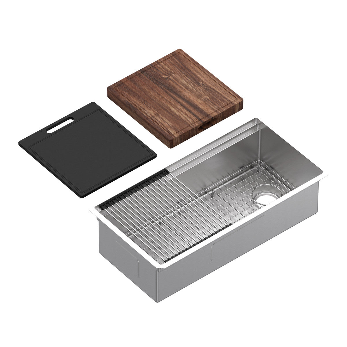 brushed stainless steel sink
