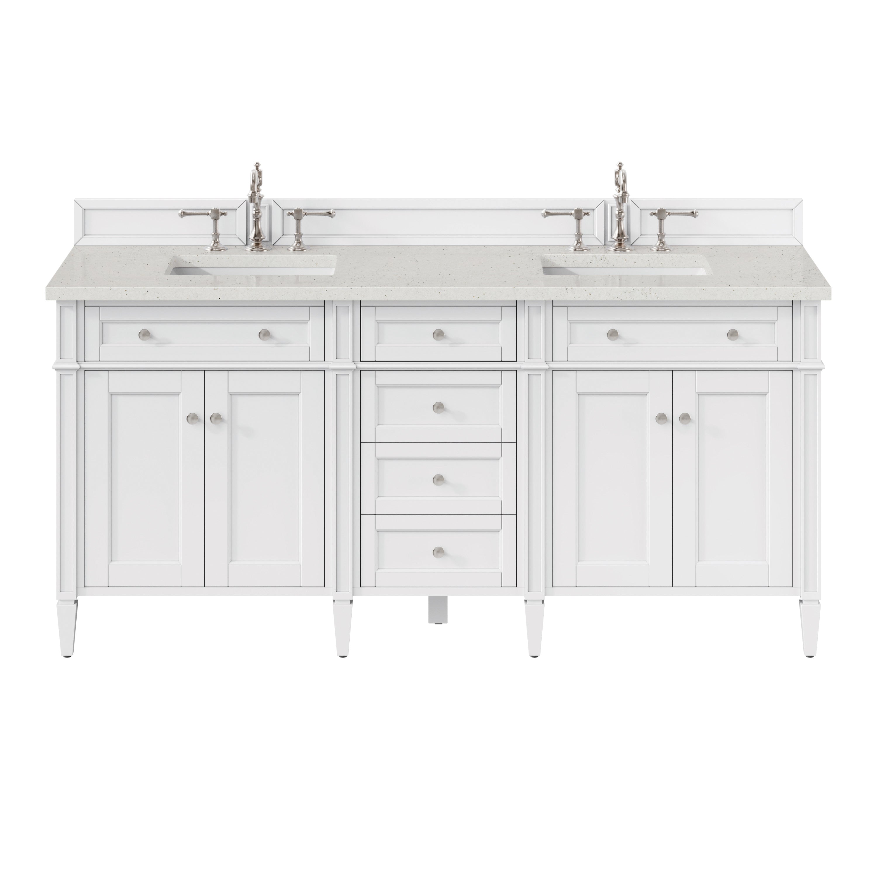 James Martin Vanities Brittany 72" Double Vanity - Bright White