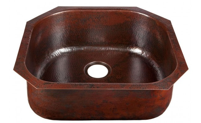aged copper hammered sink