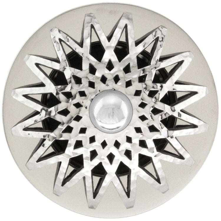 polished hammered stainless steel drain