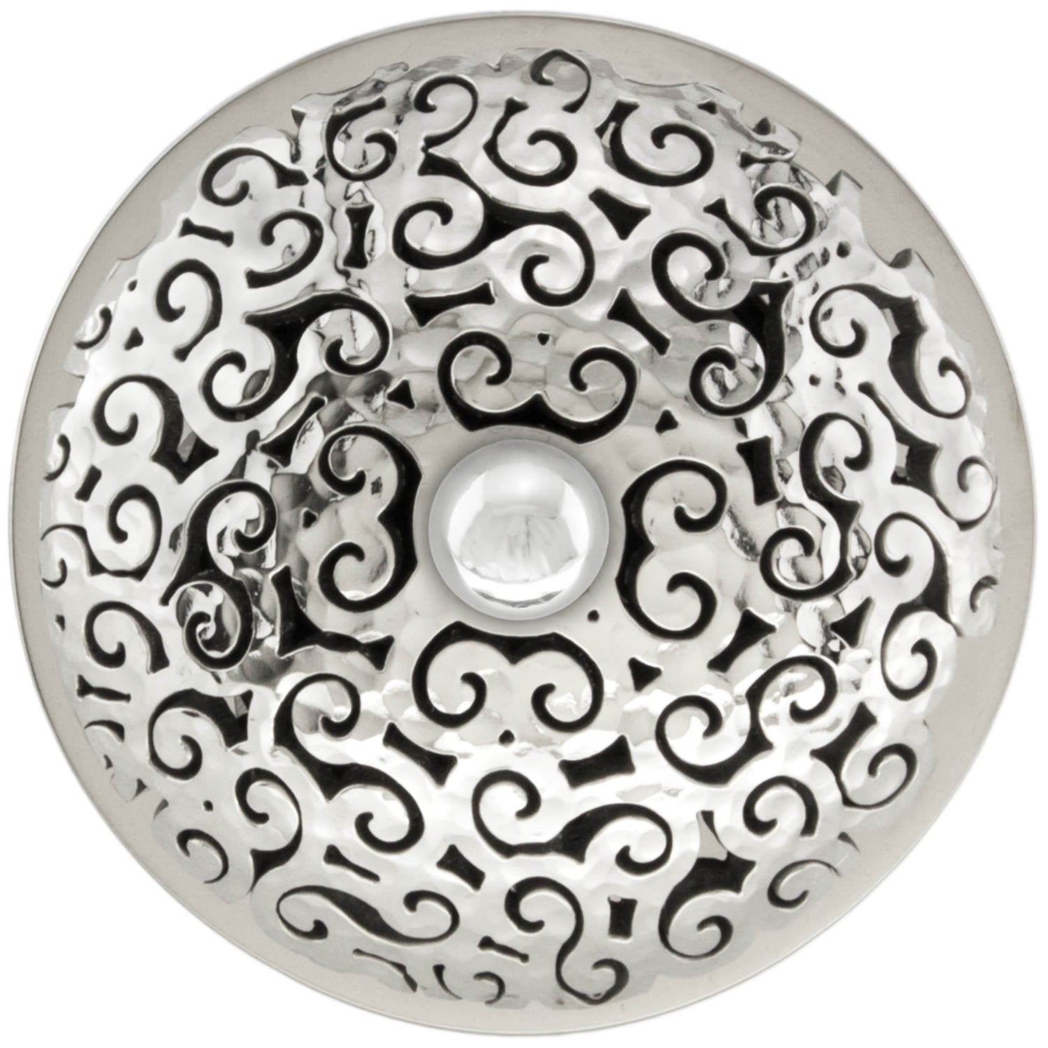 Linkasink Swirl Grid Strainer 1.5" With Overflow - Metal Sphere