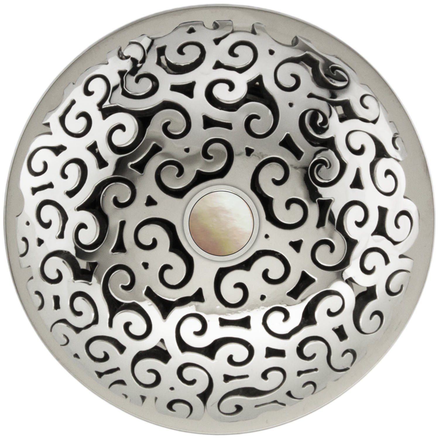 Linkasink Swirl Grid Strainer 1.5" Without Overflow - Mother of Pearl