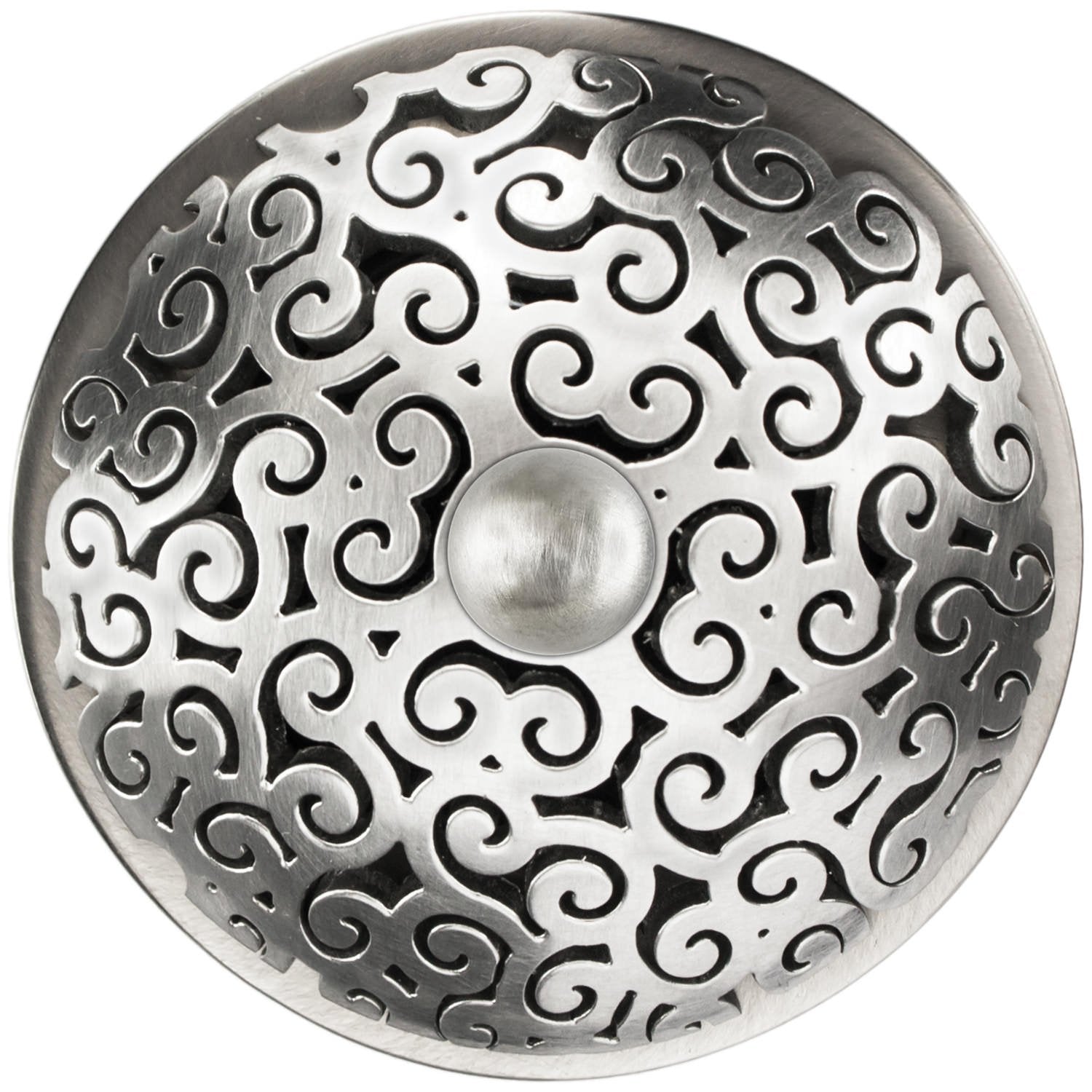 Linkasink Swirl Grid Strainer 1.5" Without Overflow - Metal Sphere