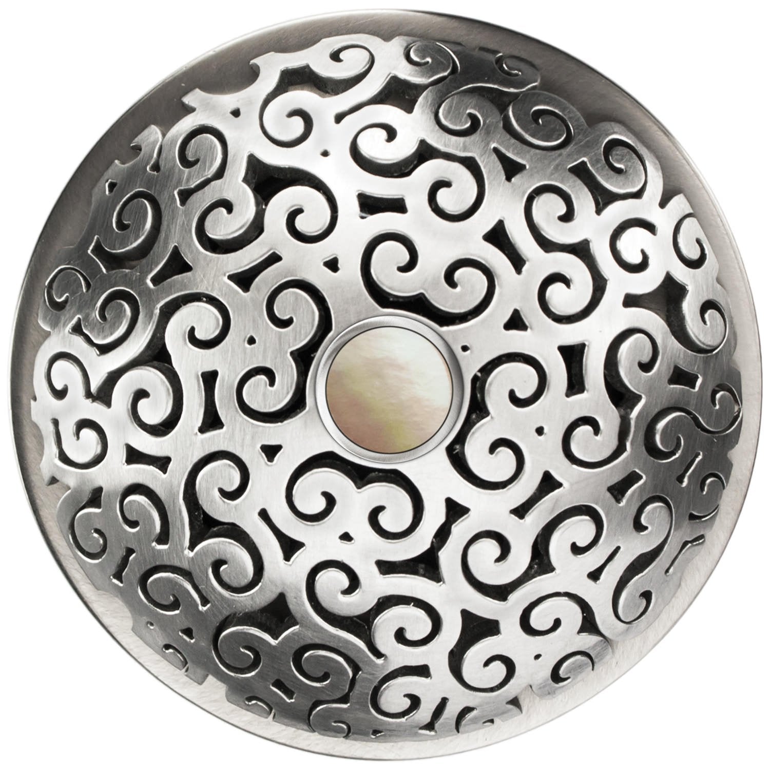 Linkasink Swirl Grid Strainer 1.5" Without Overflow - Mother of Pearl