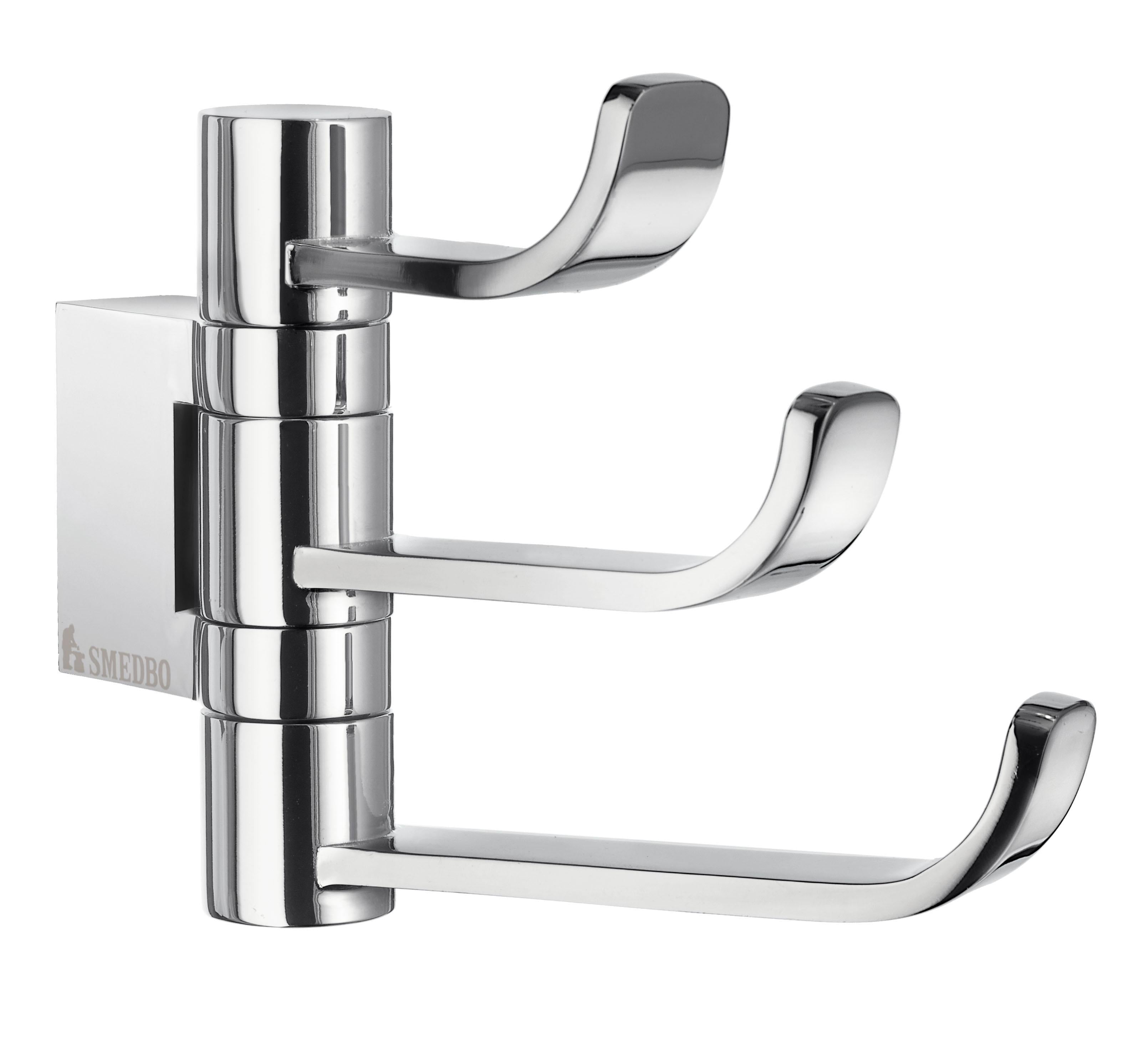 polished chrome triple hook