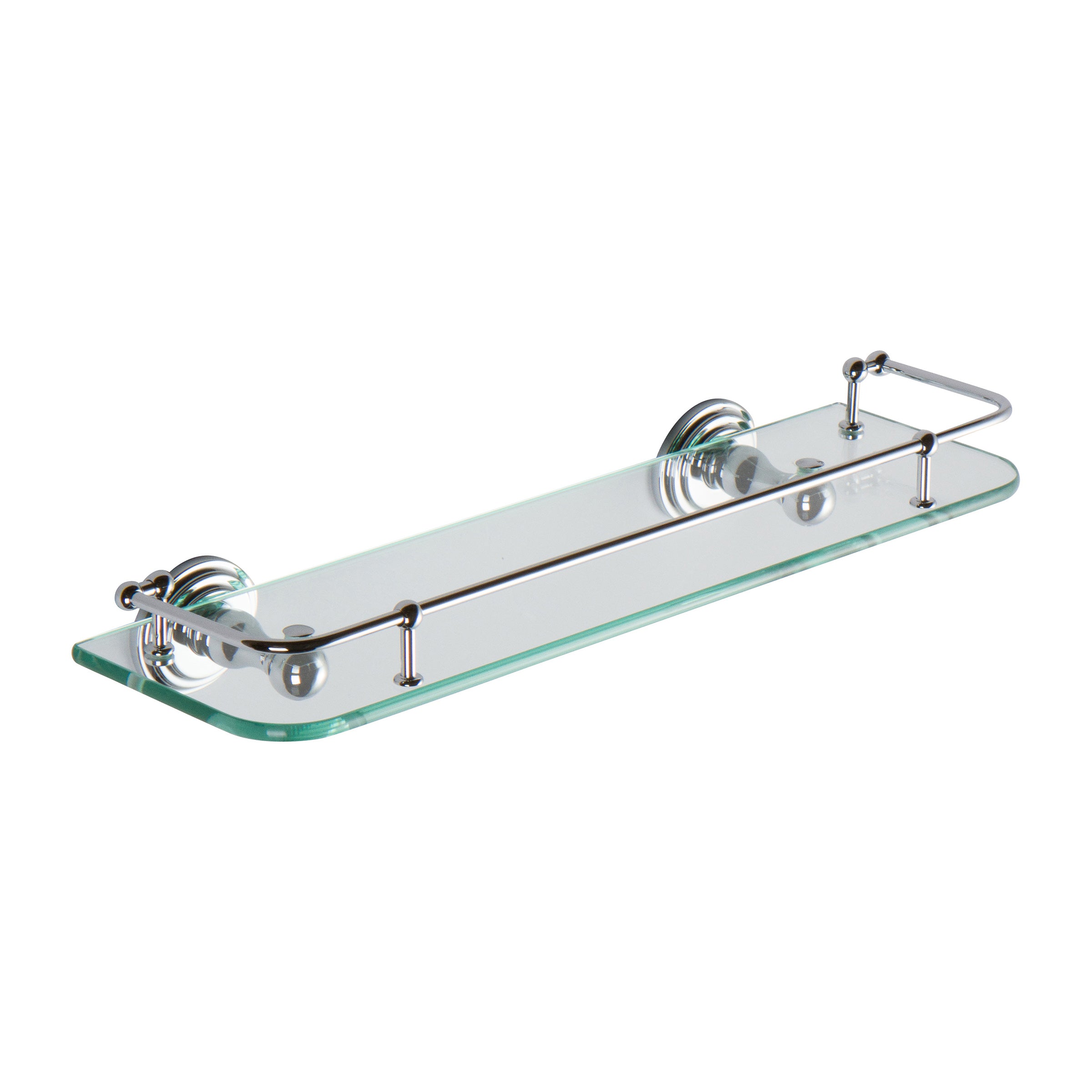 polished chrome shelf
