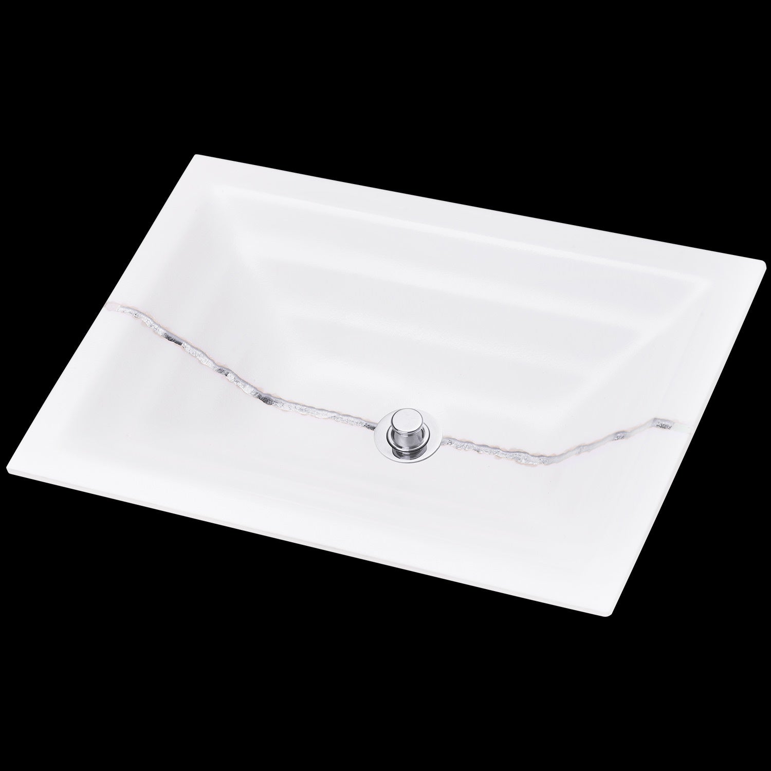 Linkasink Artisan Glass with Metal Leaf Accent Undermount Sink