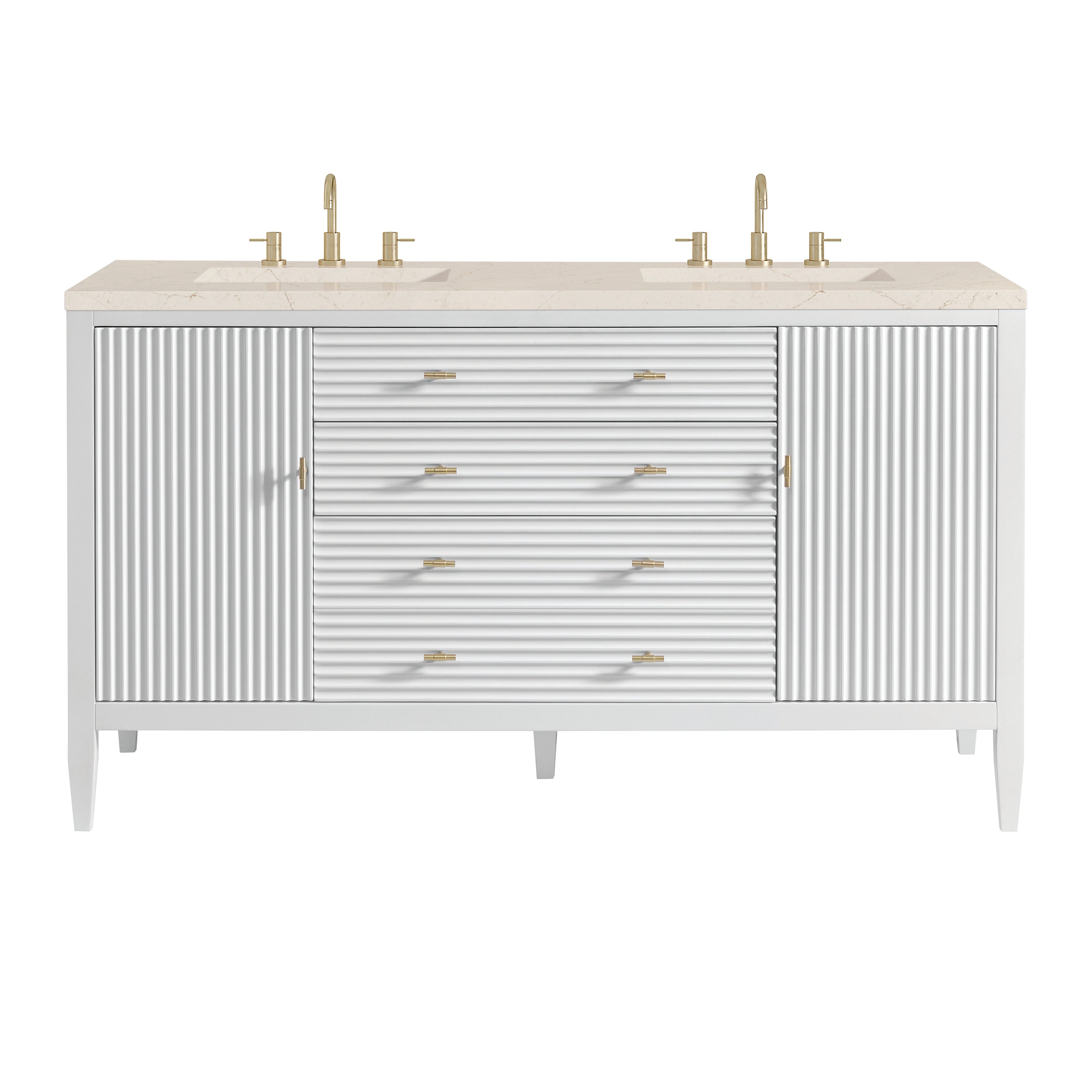 James Martin Vanities Myrrin 60" Double Vanity - Bright White
