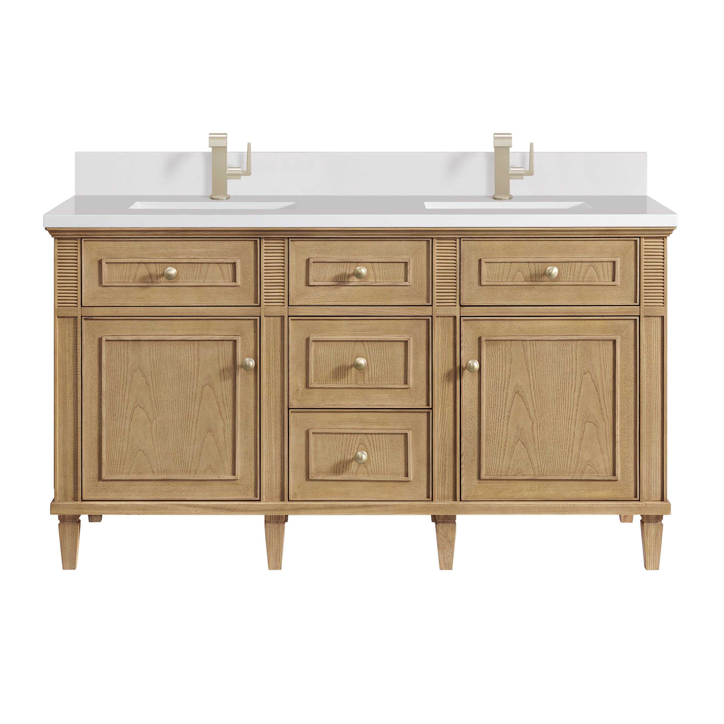 James Martin Vanities Lorelai 60" Double Vanity - Light Natural Oak