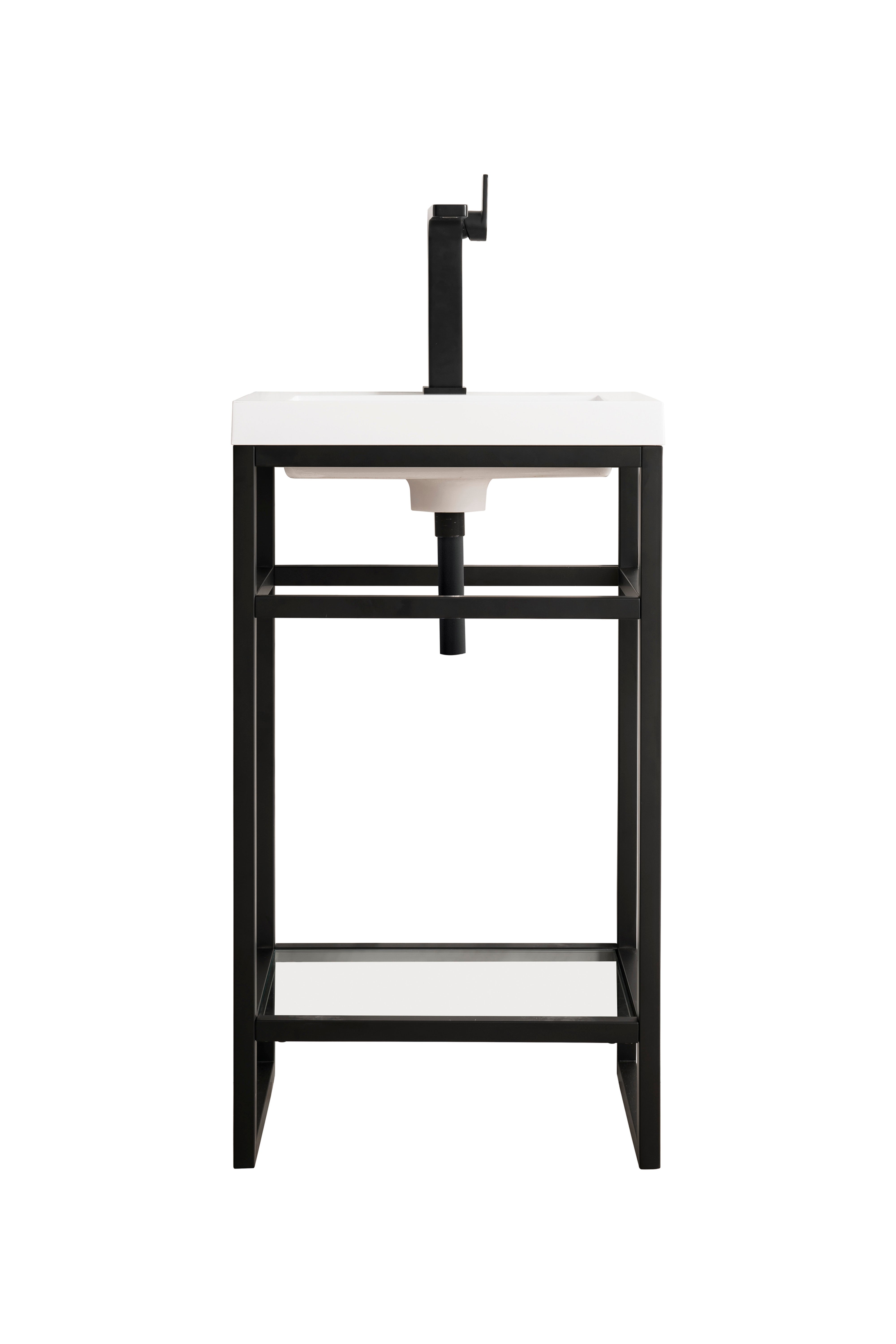 James Martin Vanities Boston 20" Single Console Vanity With White Glossy Composite Stone Top