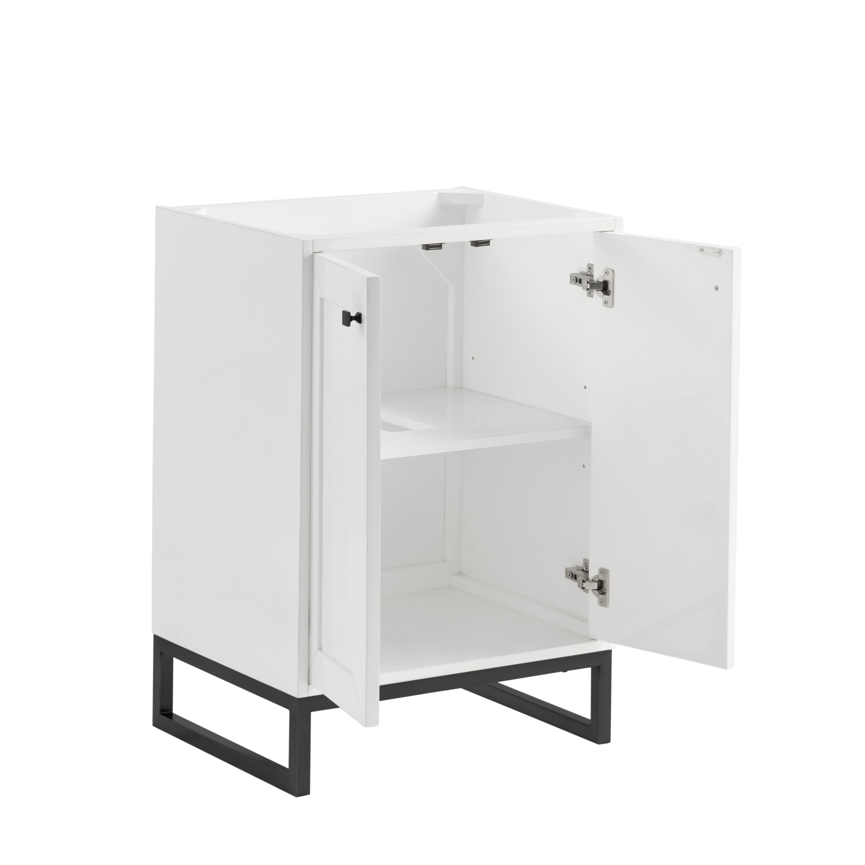 glossy white vanity