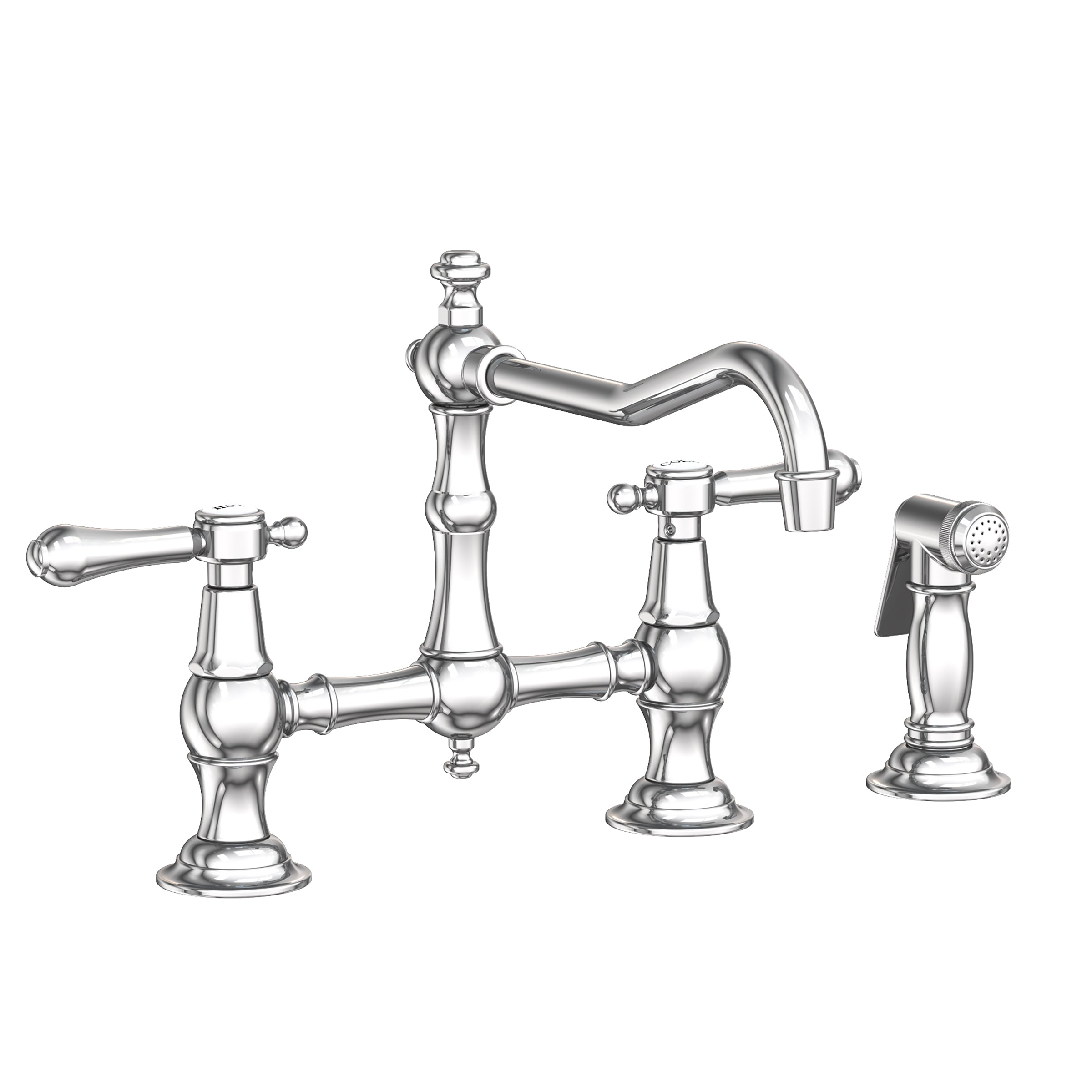polished chrome bridge faucet