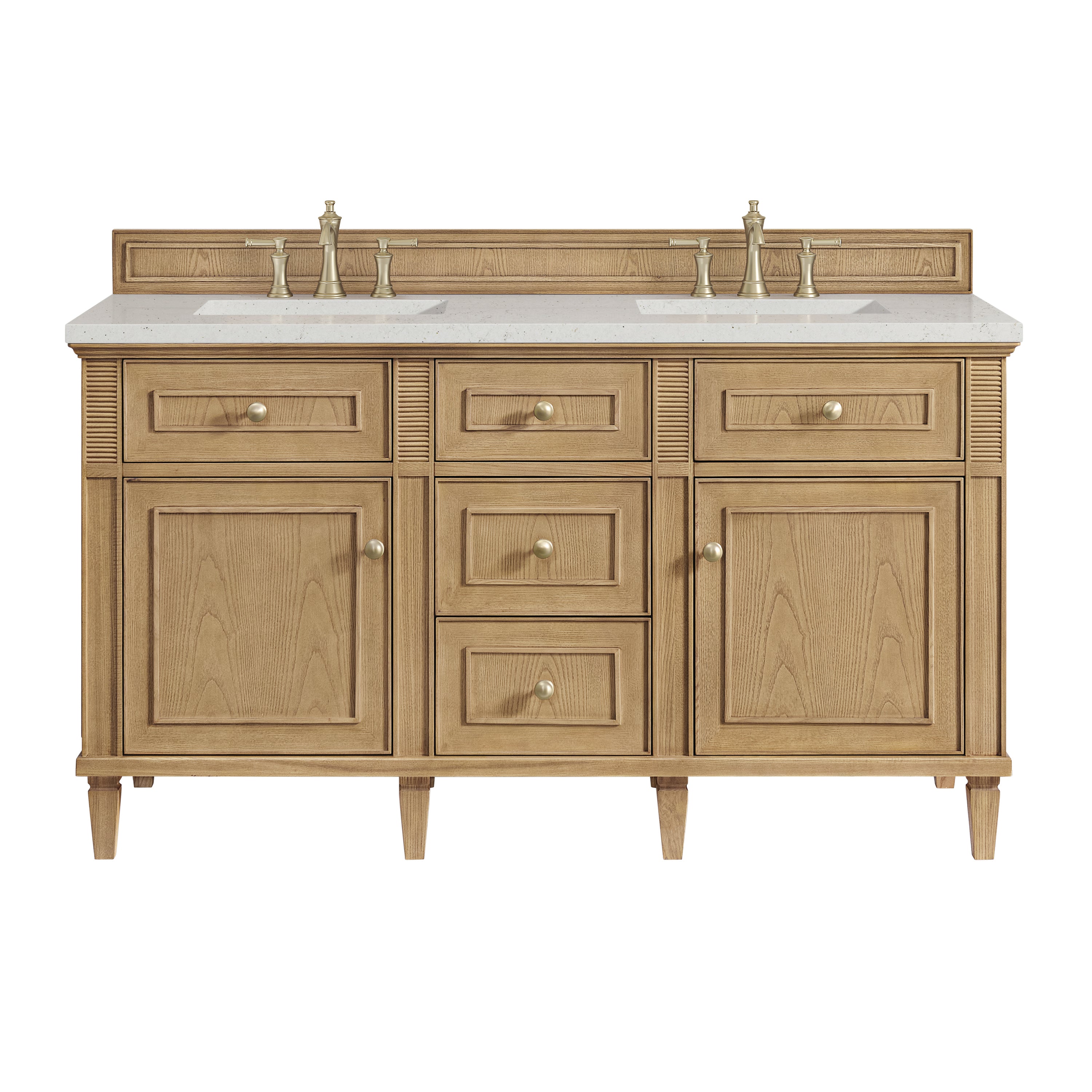 James Martin Vanities Lorelai 60" Double Vanity - Light Natural Oak