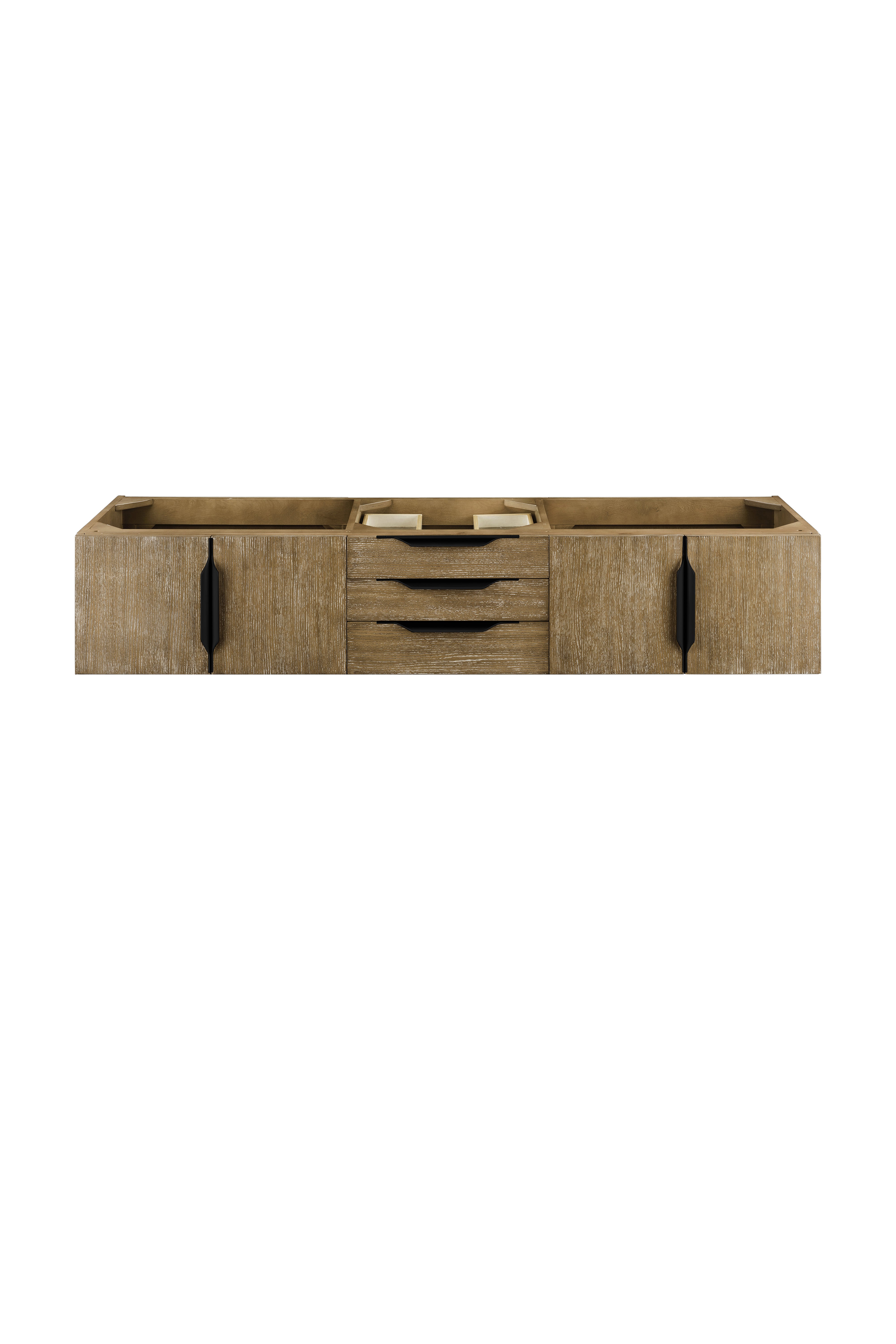 James Martin Vanities Columbia 72" Double Wall Mount Vanity Cabinet With Matte Black Base