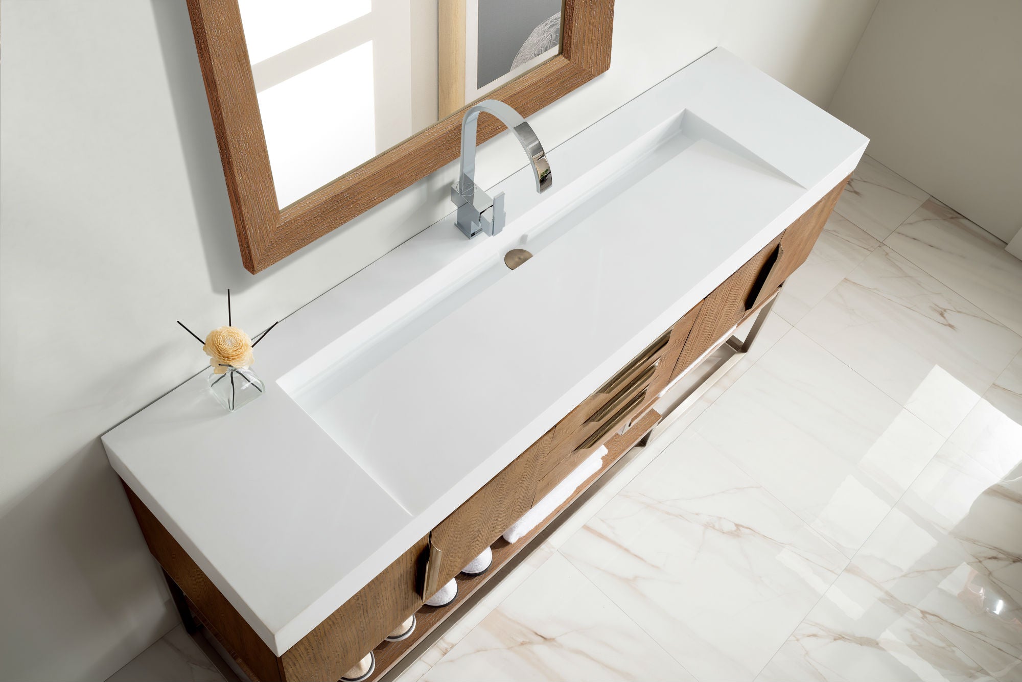 latte oak vanity
