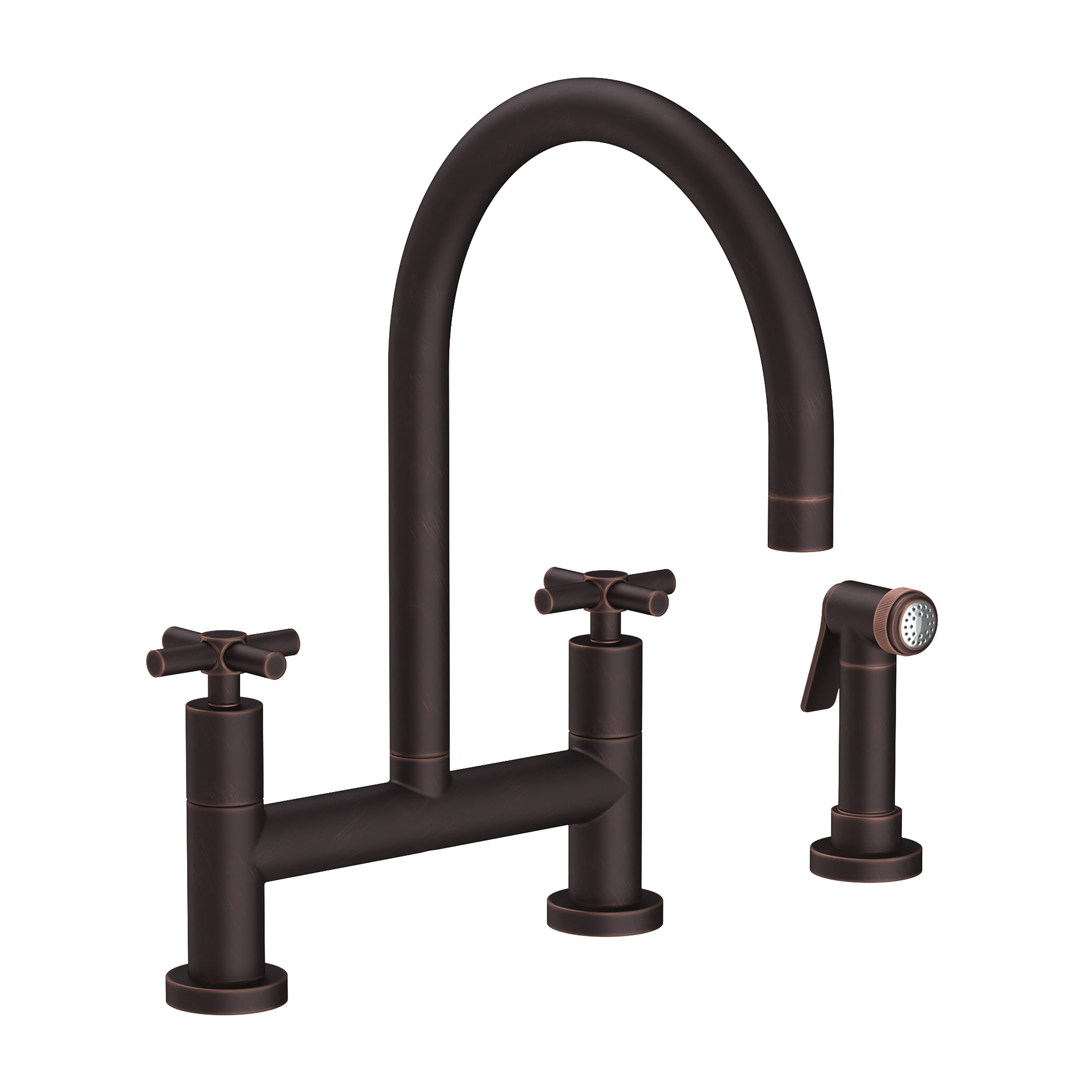 Newport Brass East Linear Kitchen Bridge Faucet with Side Spray