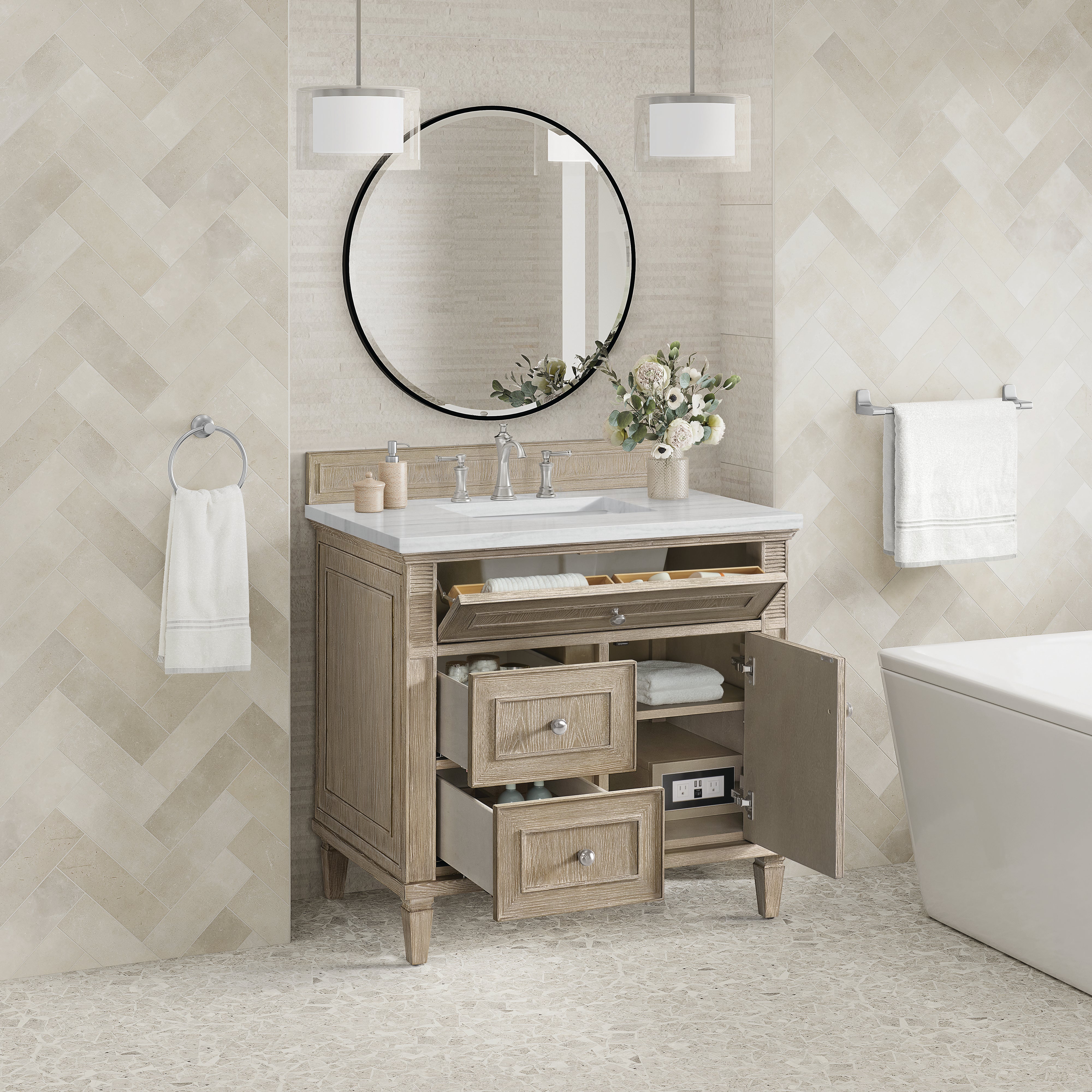 arctic fall solid surface top vanity