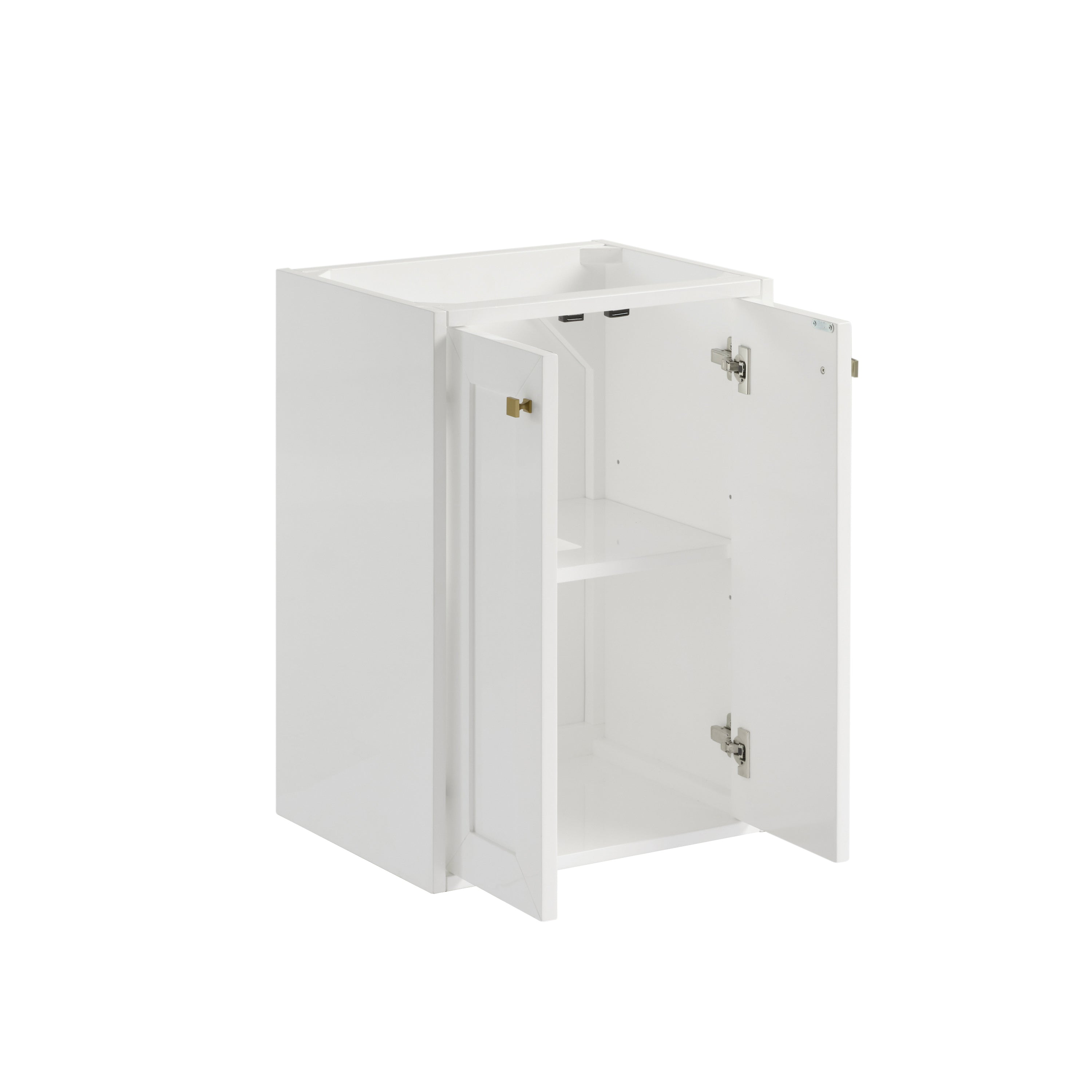 glossy white vanity