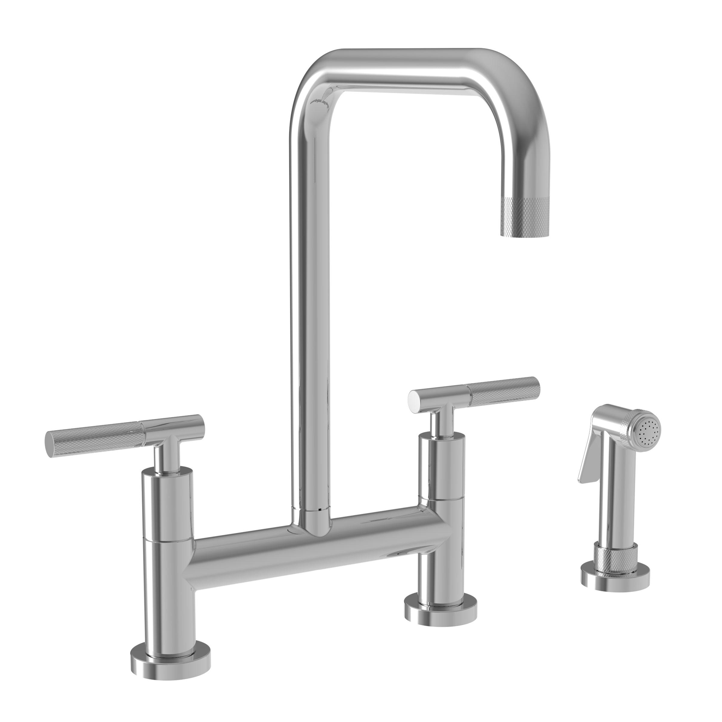 polished chrome bridge faucet