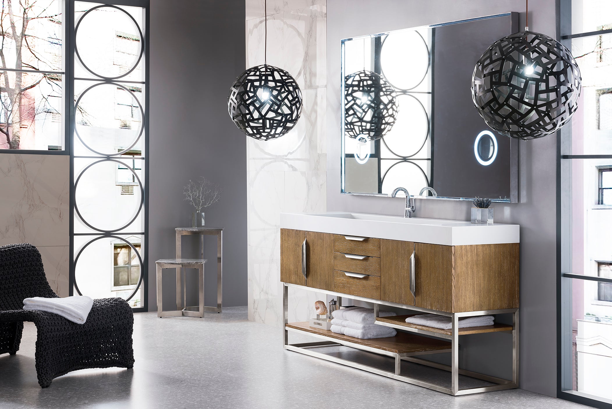 latte oak vanity