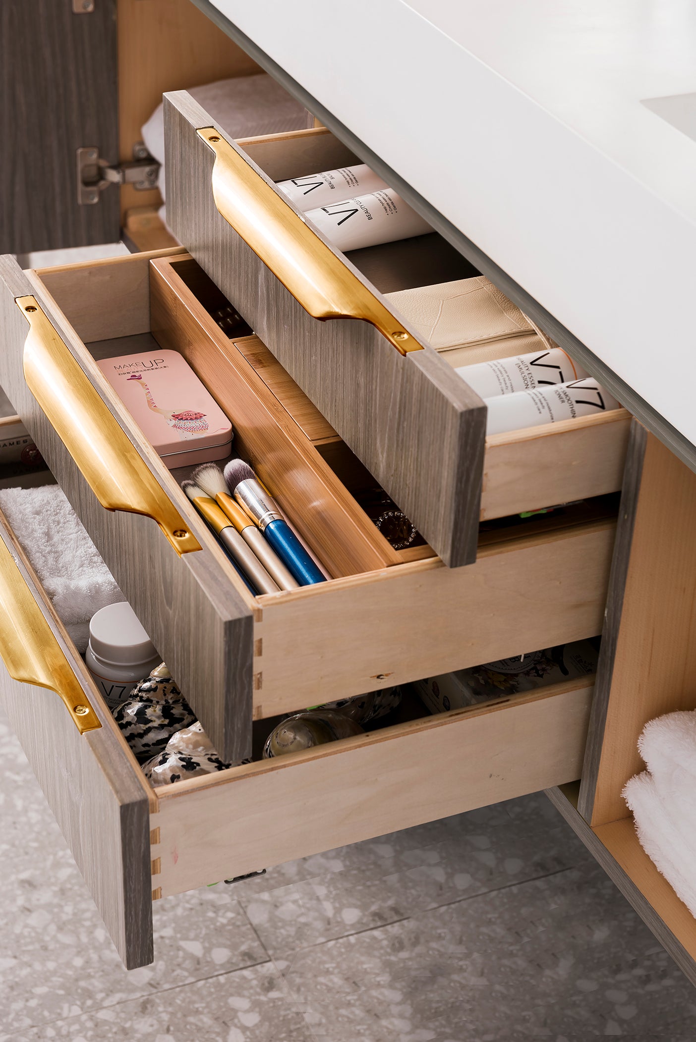 ash gray vanity