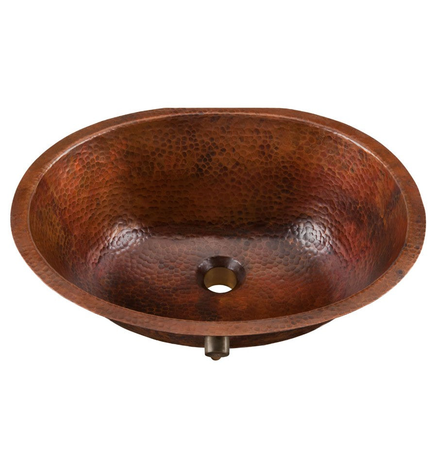 aged copper hammered sink