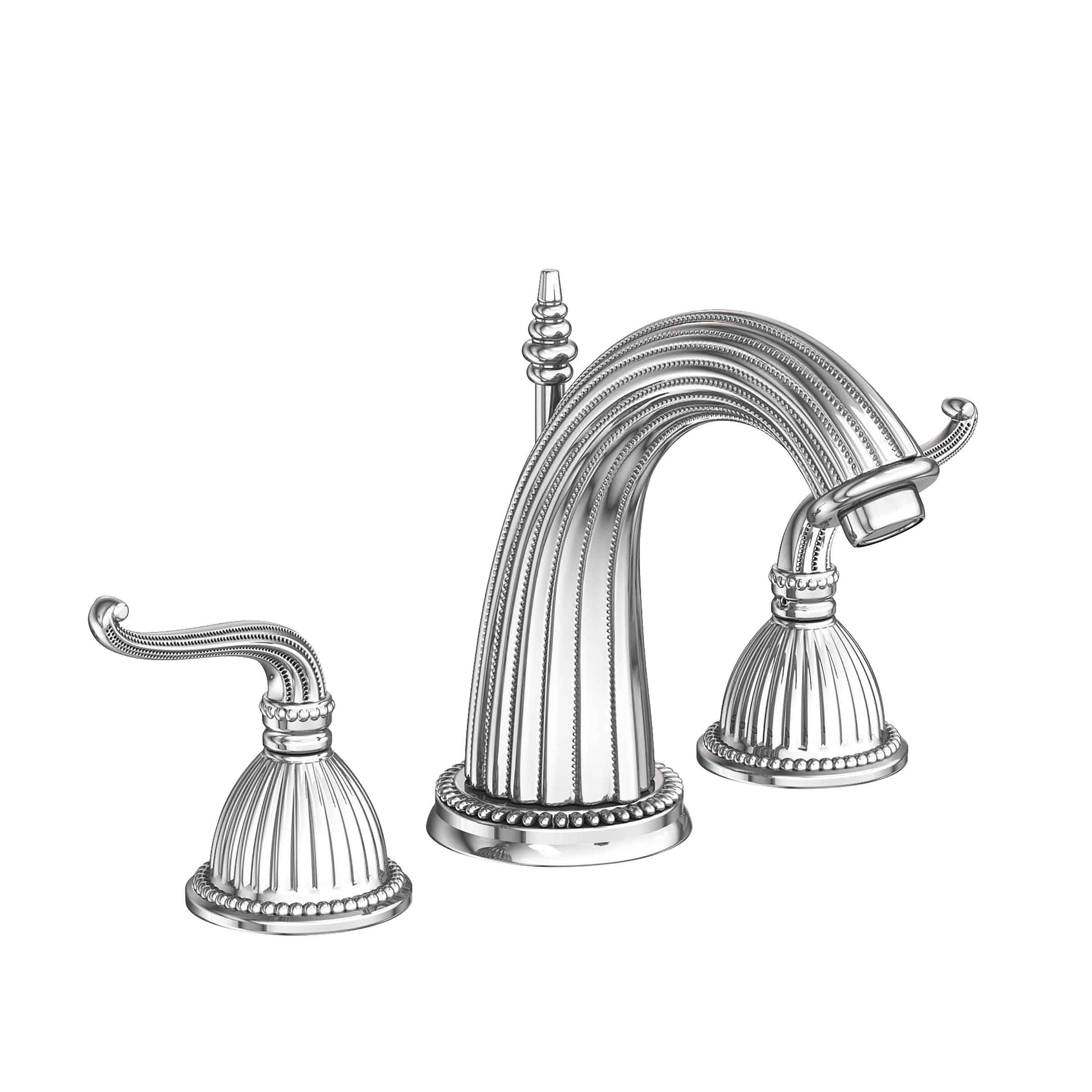polished chrome lavatory faucet