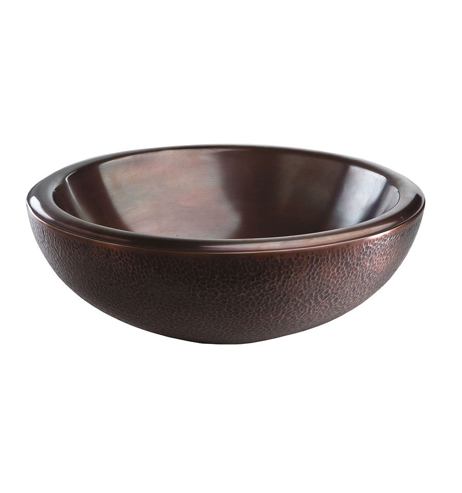 antique copper smooth interior hammered exterior sink