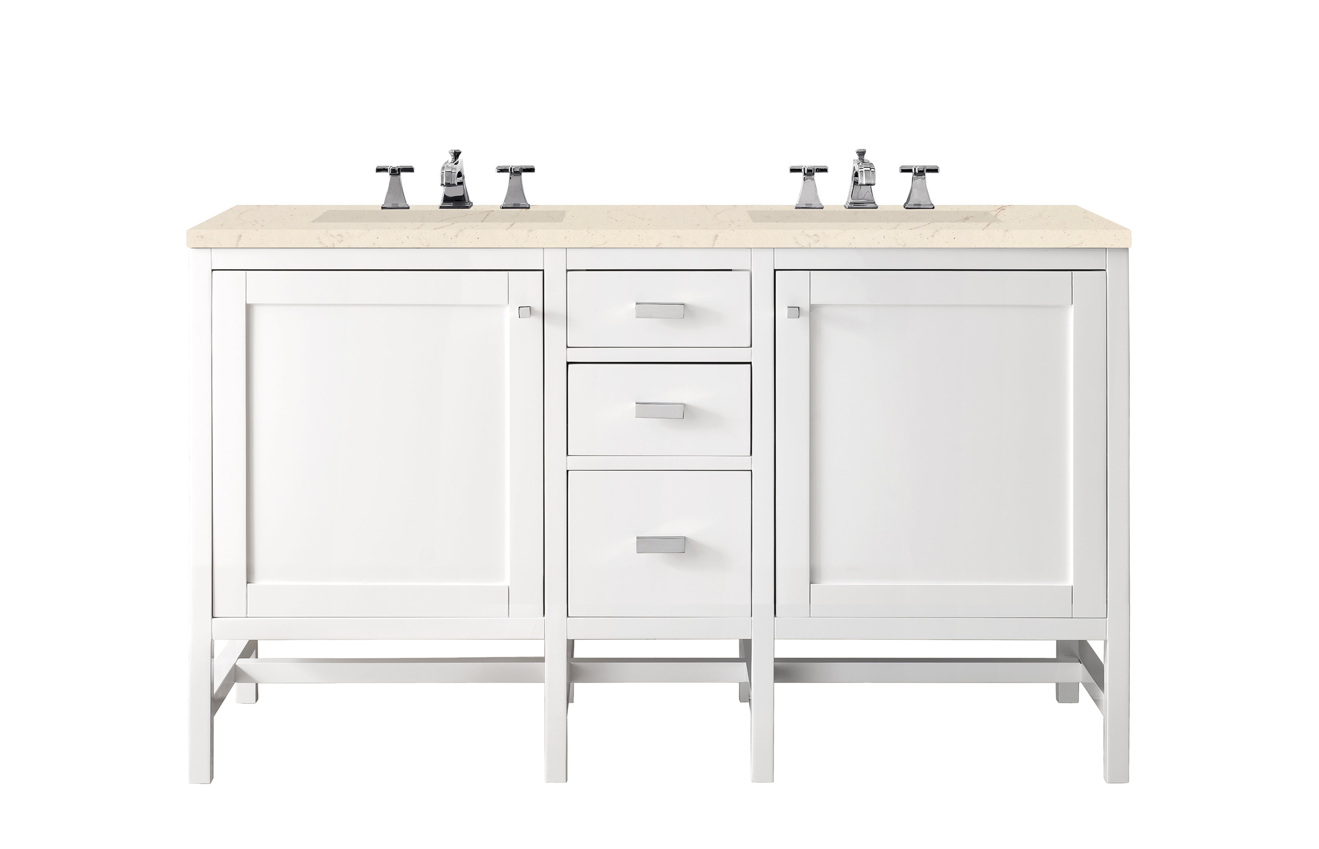 James Martin Vanities Addison 60" Double Vanity - Glossy White