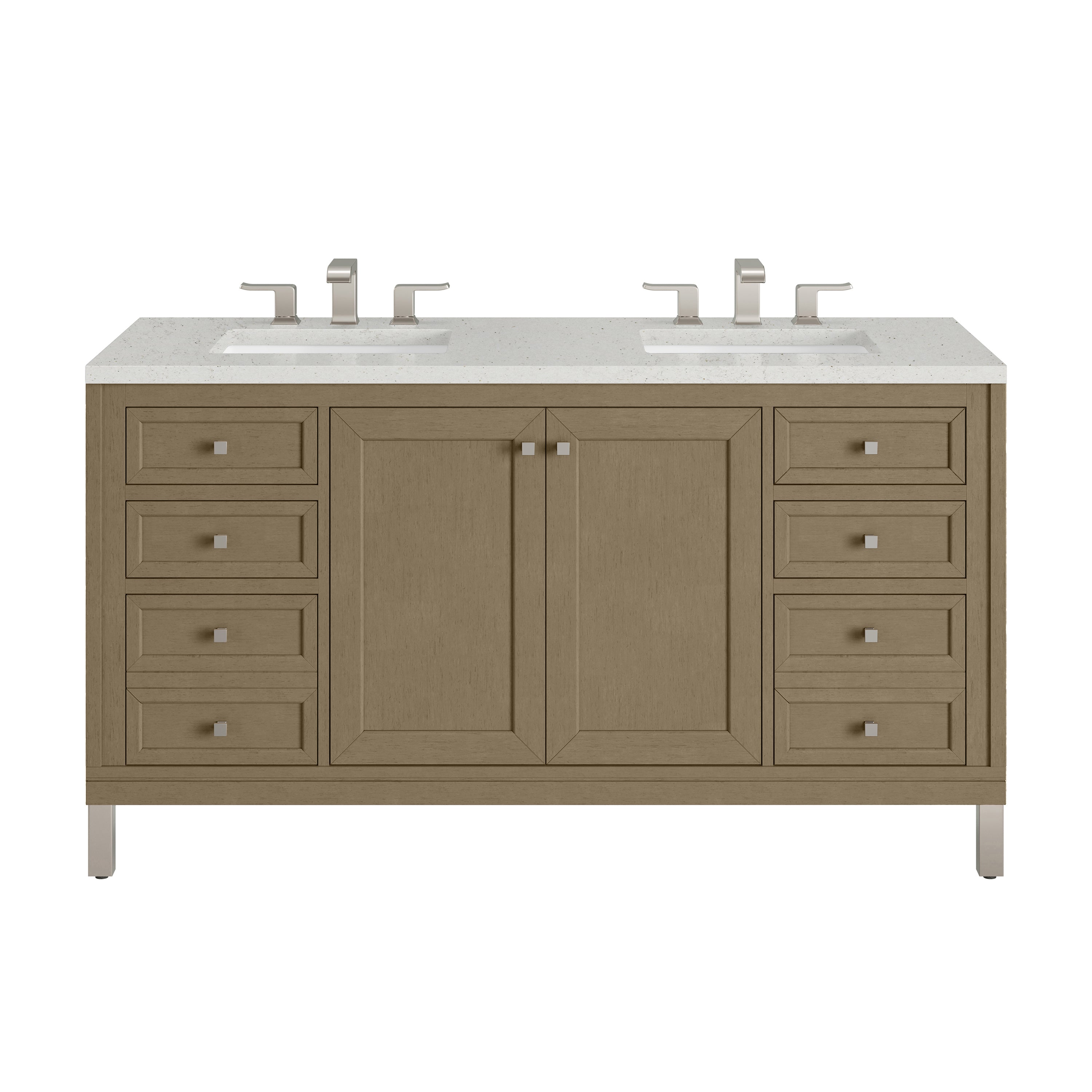 James Martin Vanities Chicago 60" Double Vanity - Walnut Whisper