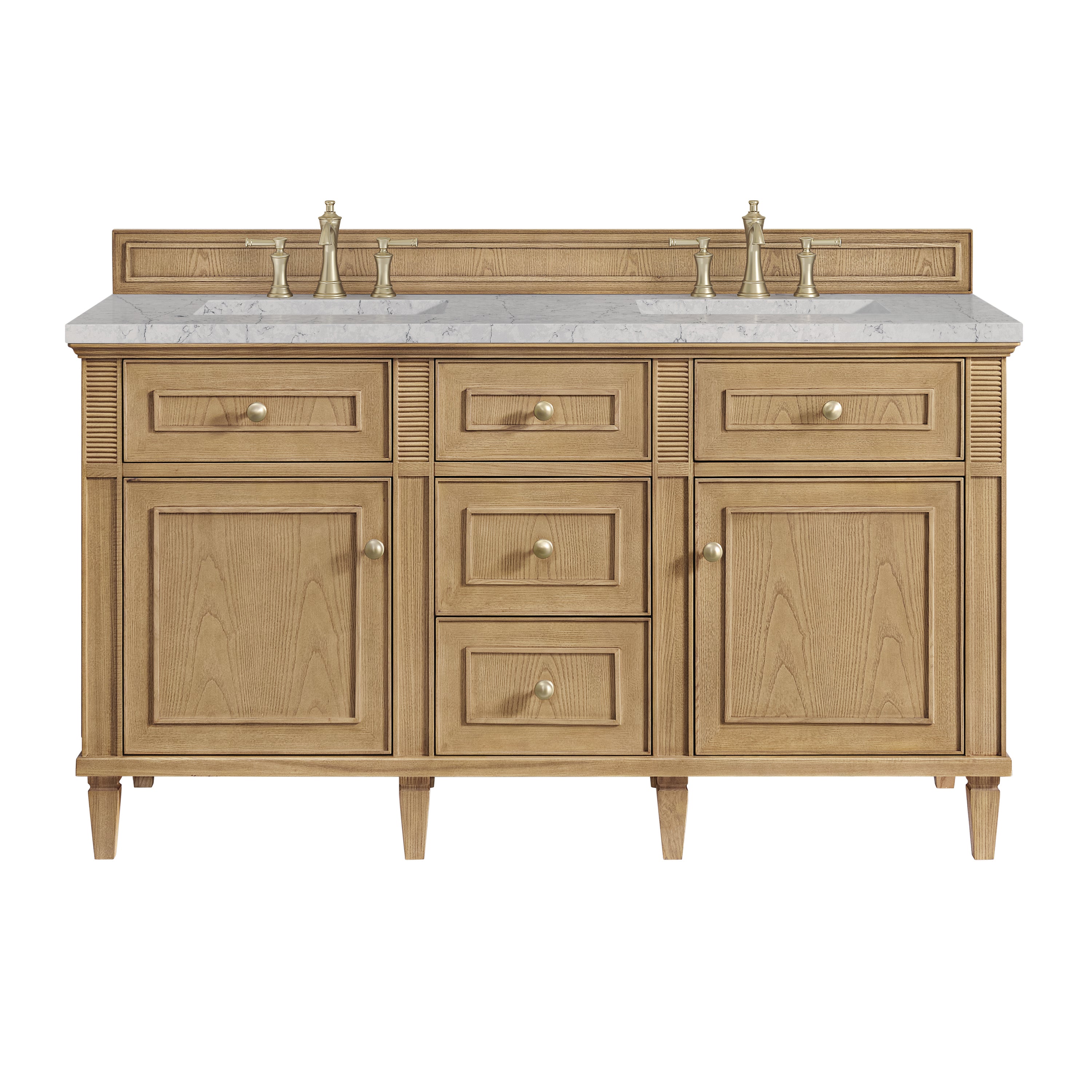 James Martin Vanities Lorelai 60" Double Vanity - Light Natural Oak