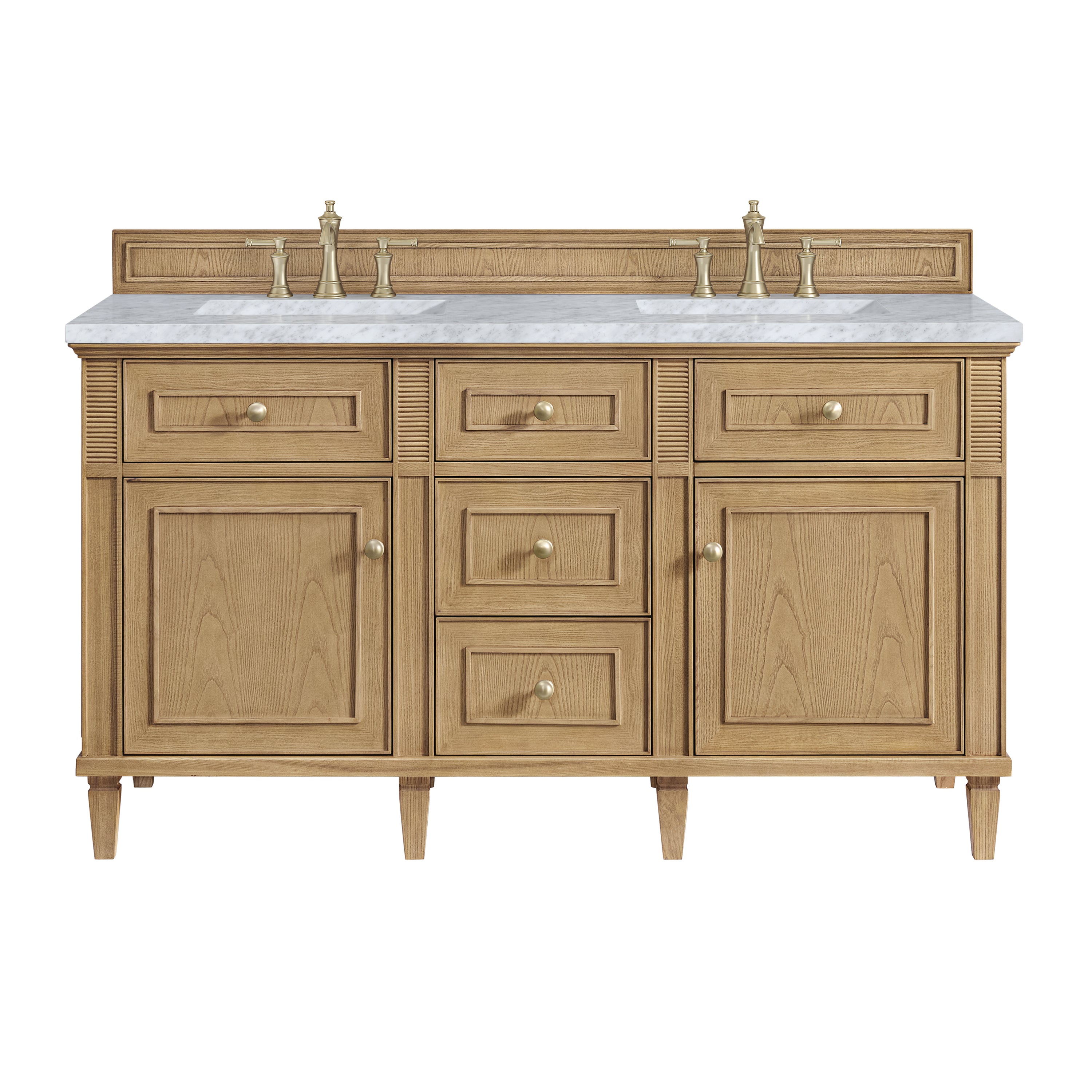 James Martin Vanities Lorelai 60" Double Vanity - Light Natural Oak
