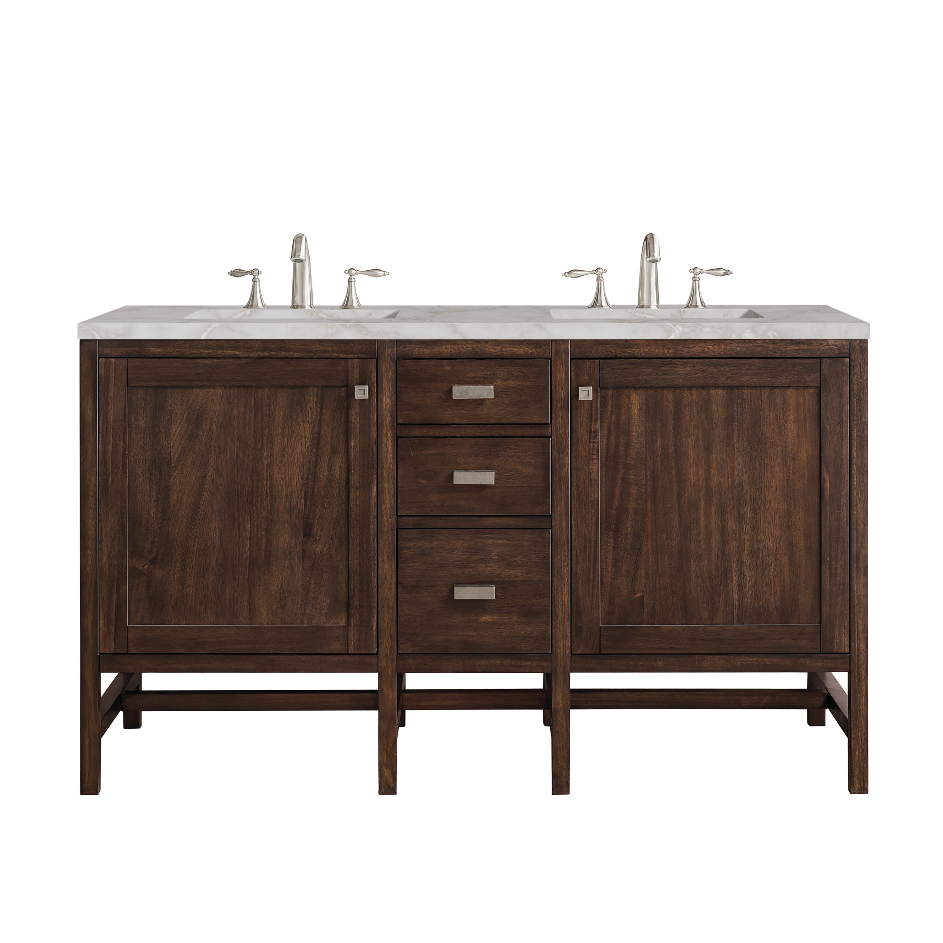 James Martin Vanities Addison 60" Double Vanity - Mid-Century Acacia