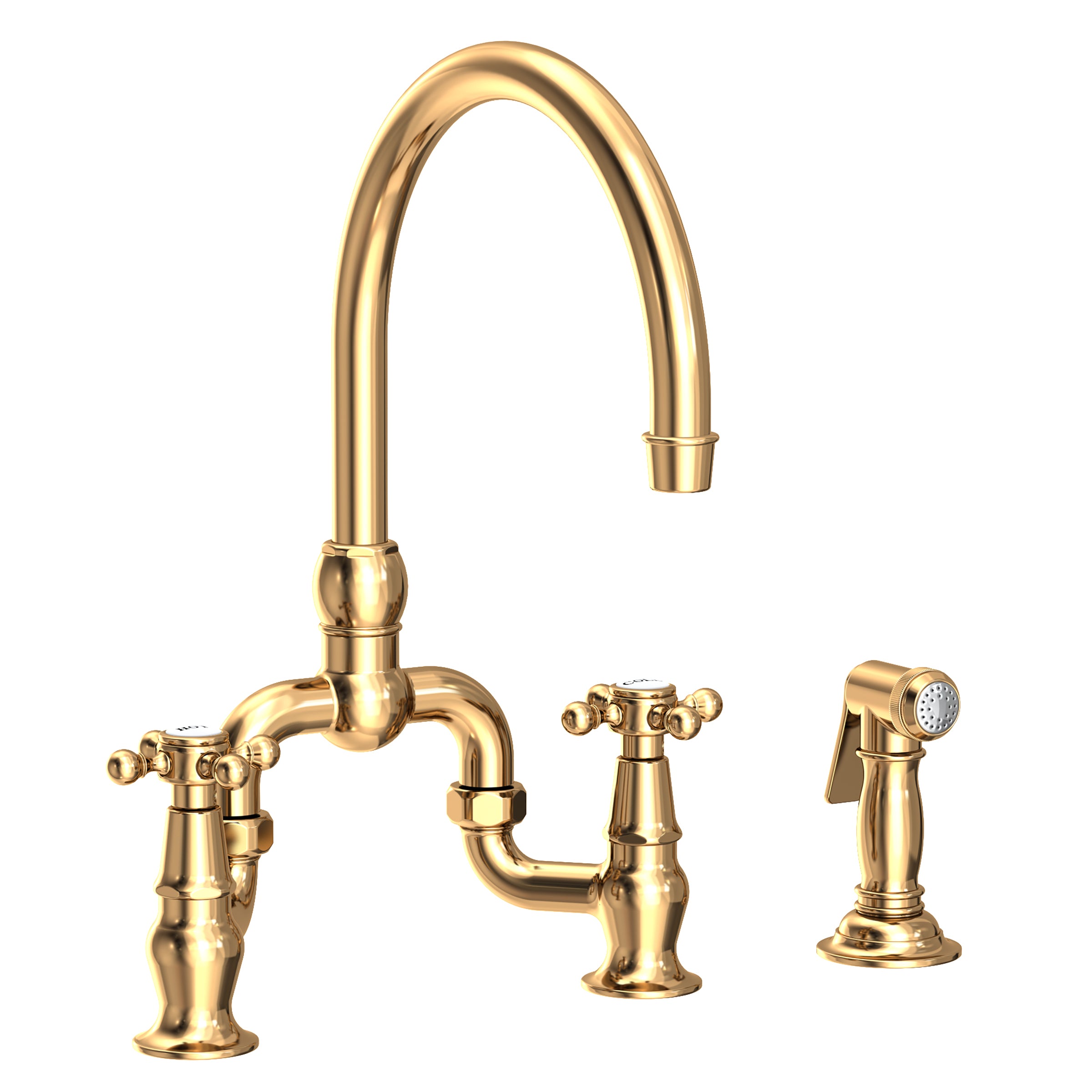 Newport Brass Chesterfield Kitchen Bridge Faucet with Side Spray