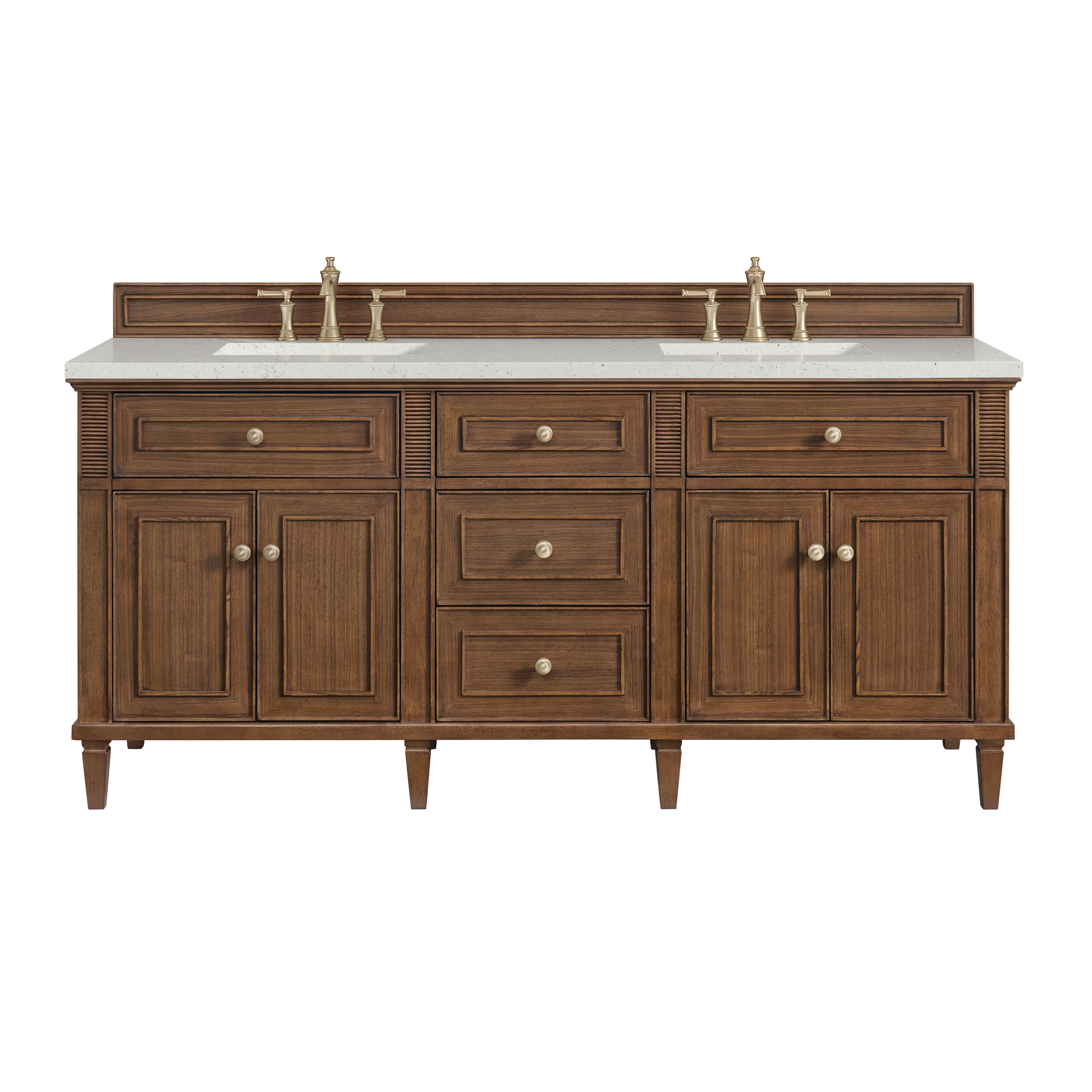 James Martin Vanities Lorelai 72"Double Vanity - Mid-Century Walnut