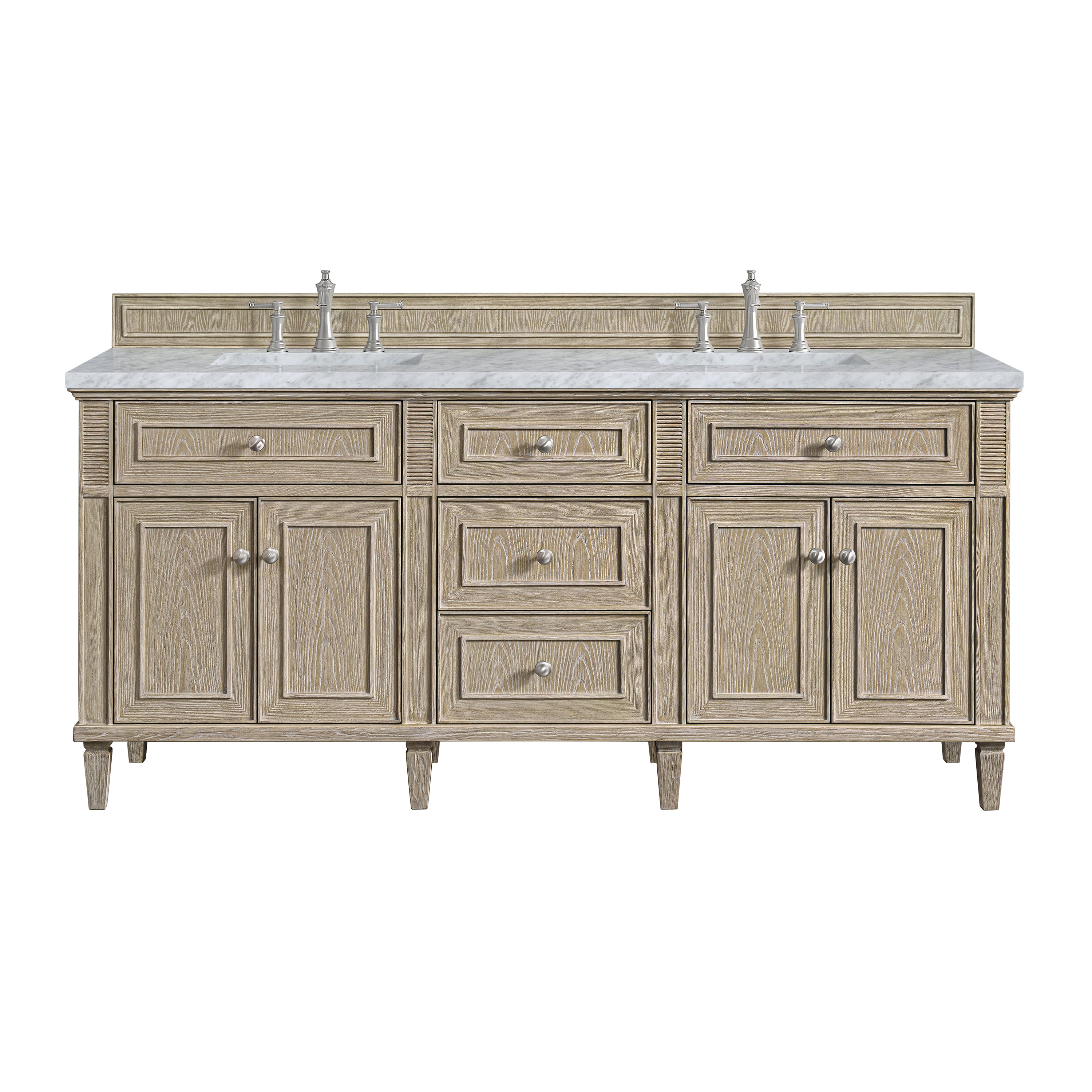 James Martin Vanities Lorelai 72" Double Vanity - Whitewashed Oak