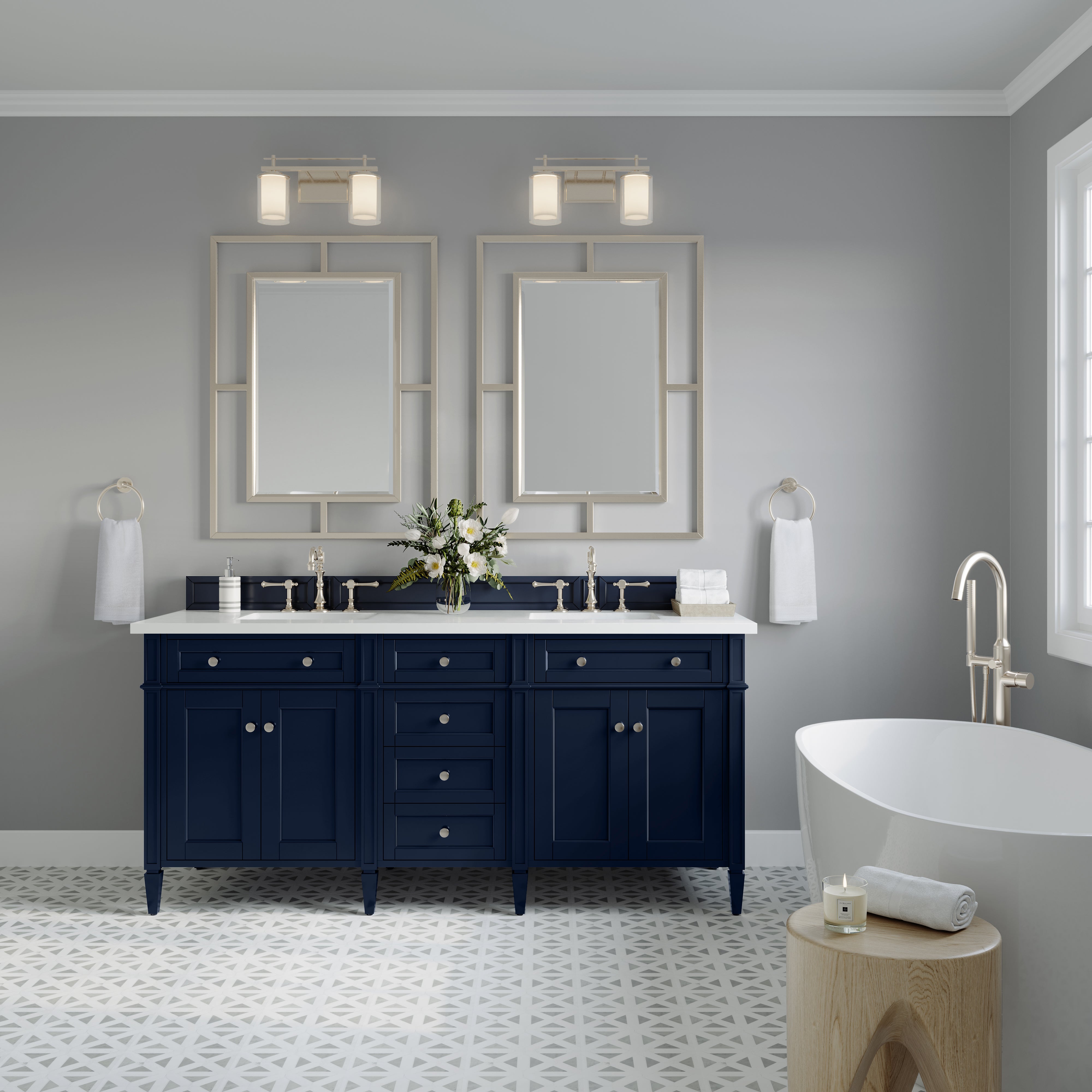 James Martin Vanities Brittany 72" Double Vanity - Victory Blue